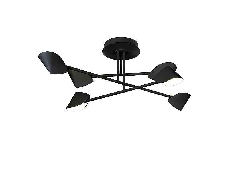 Semiplafon CAPUCCINA led 6 L finition noir MANTRA