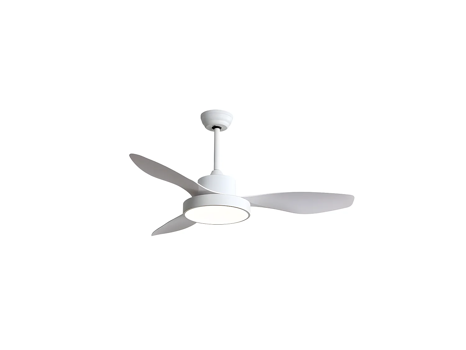 HAYATE L ventilateur blanc à 3 pales avec télécommande et minuterie Fabrilamp