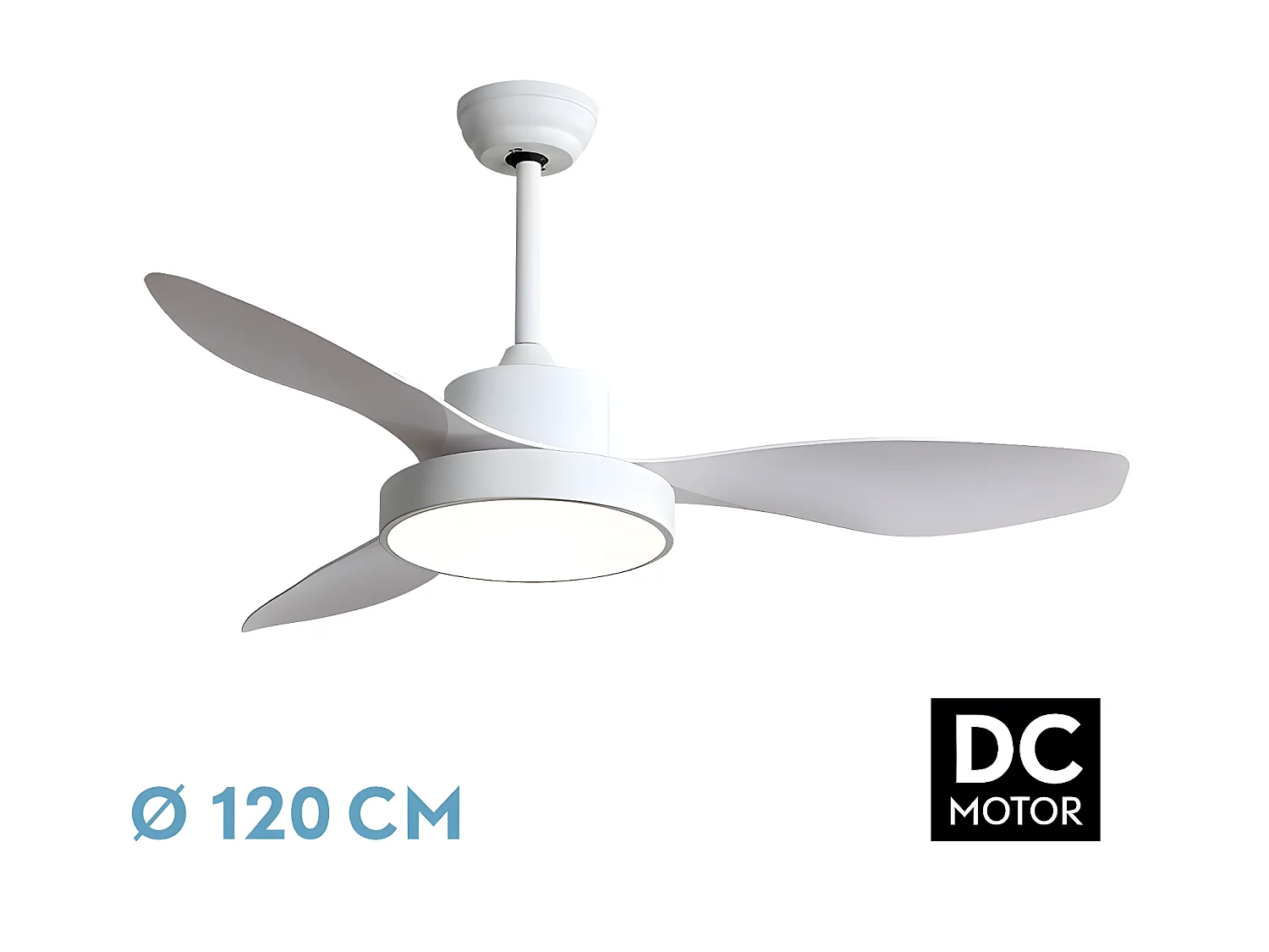 Ventilador Dc Hayate L Blanco Led Memoria De Color Y Temporizador