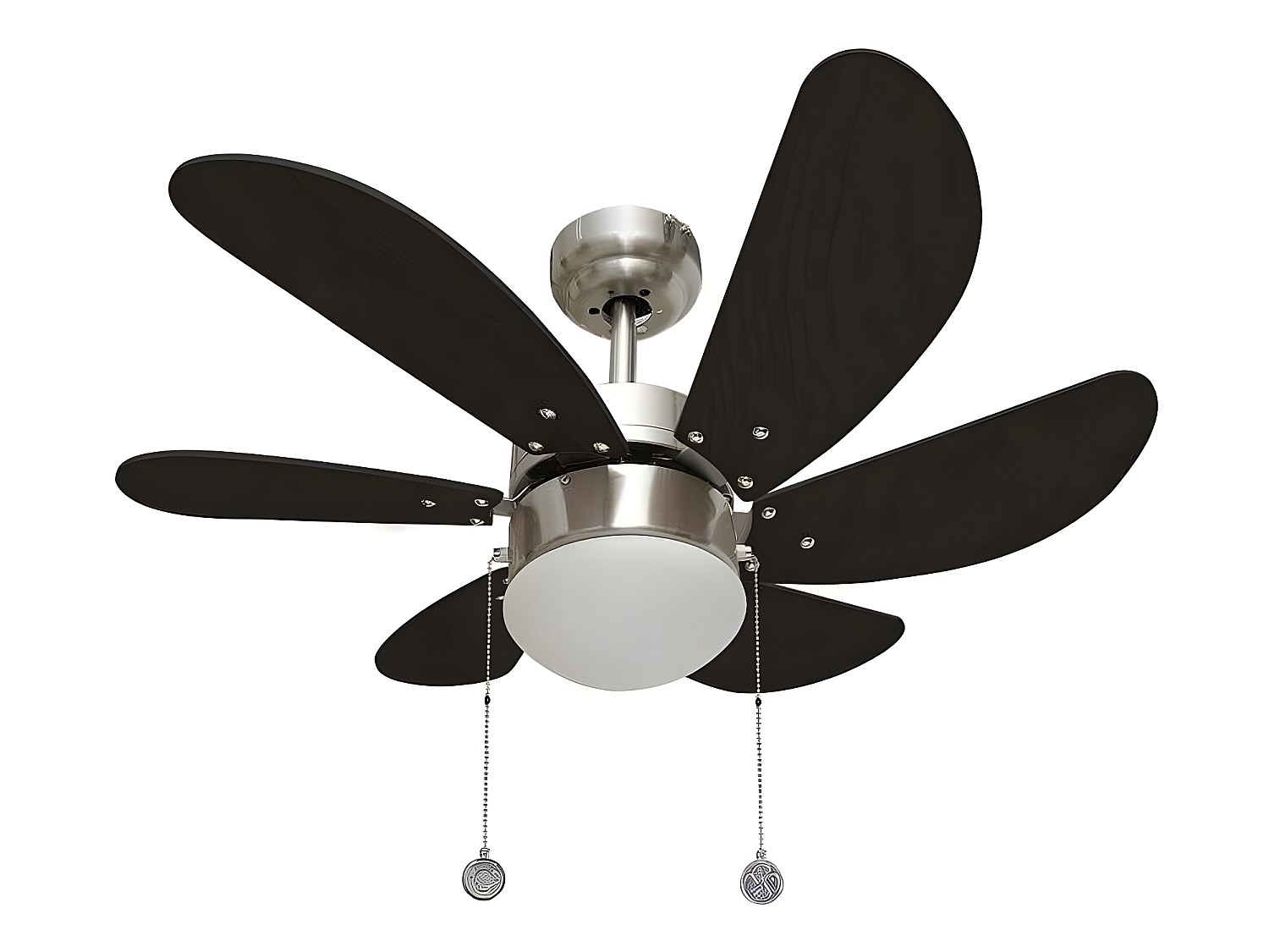 Ventilador Ac Pack 009 Niquel Wengue Led Mando A Distancia Akunadecor