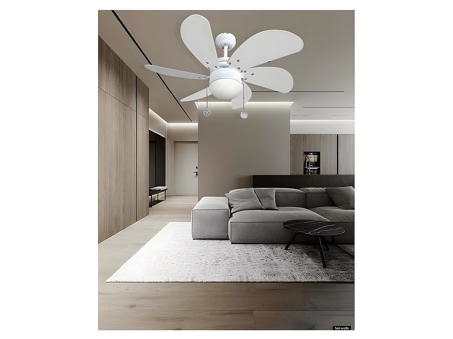 Ventilador Ac Pack 009 Niquel Wengue Led Mando A Distancia Akunadecor