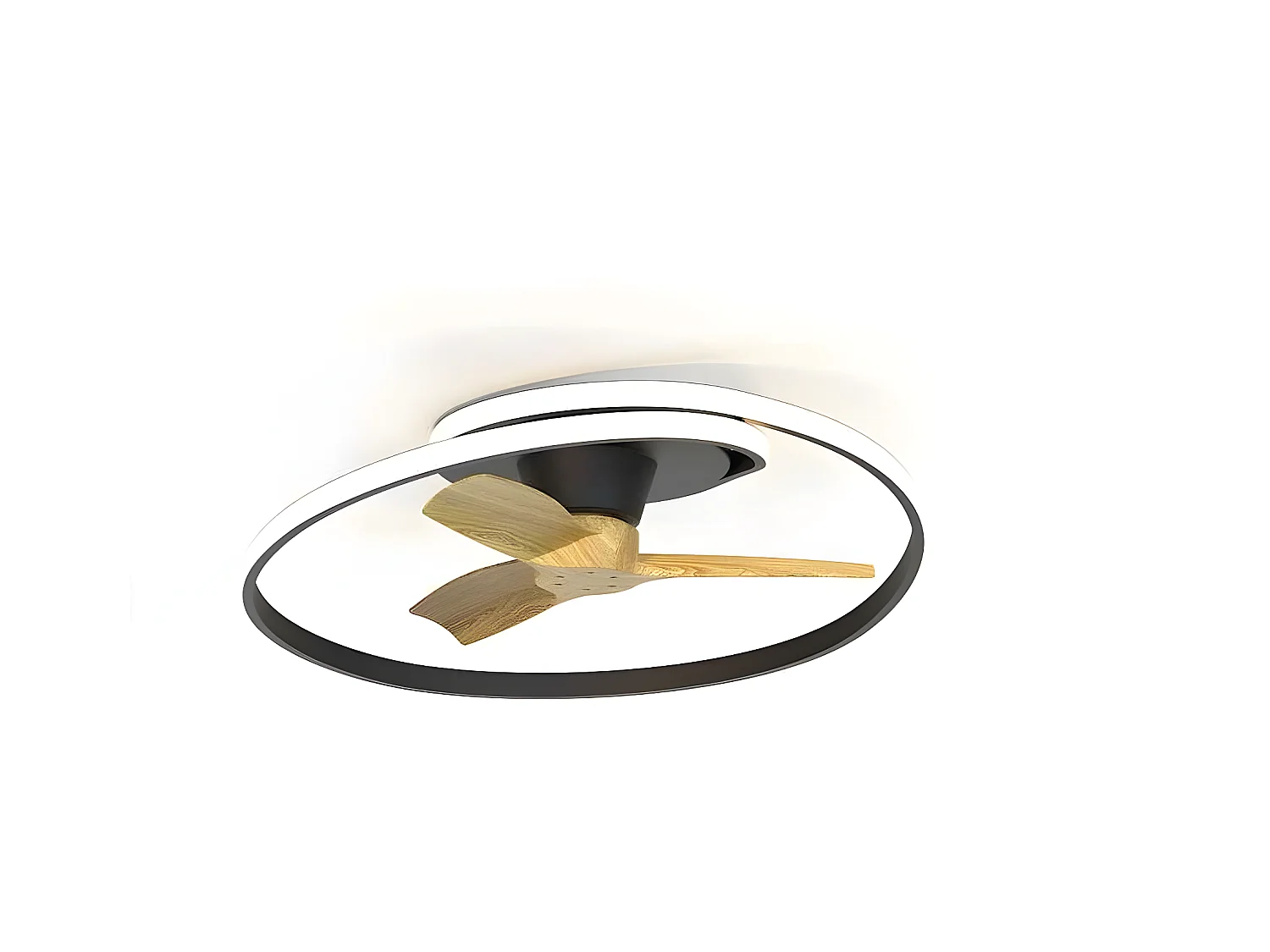 Ventilateur DC OCEAN noir LED en bois intégré CCT réglable