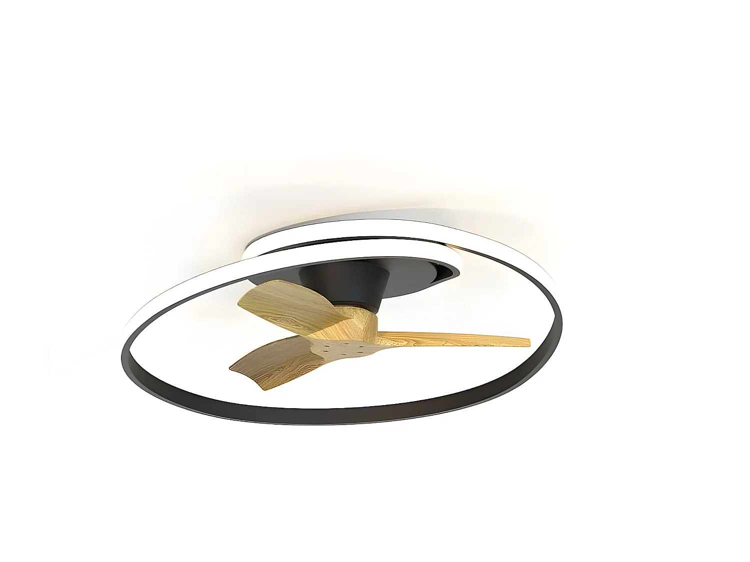 Ventilateur DC OCEAN noir LED en bois intégré CCT réglable