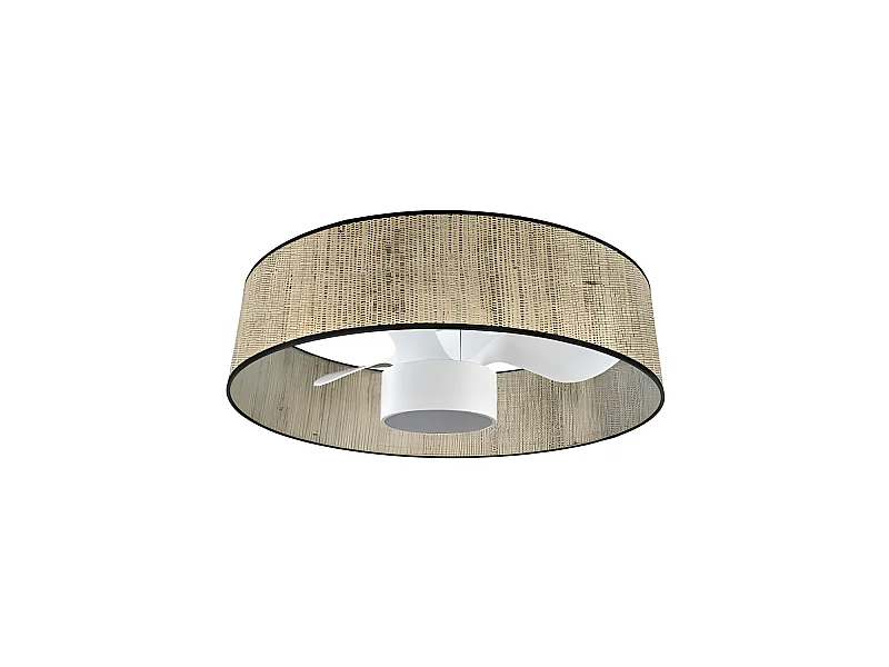 Ventilador Dc Natasha Blanco Beige Led Control Remoto Cct Regulable