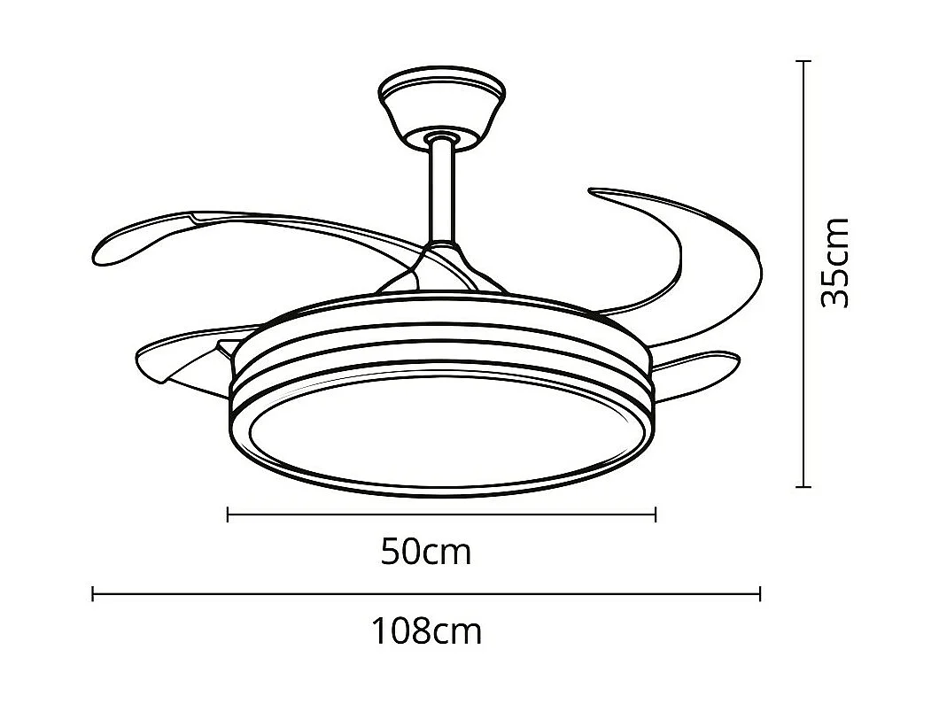 Ventilador Dc Asgard Led Negro 4 Aspas Con Memoria Color