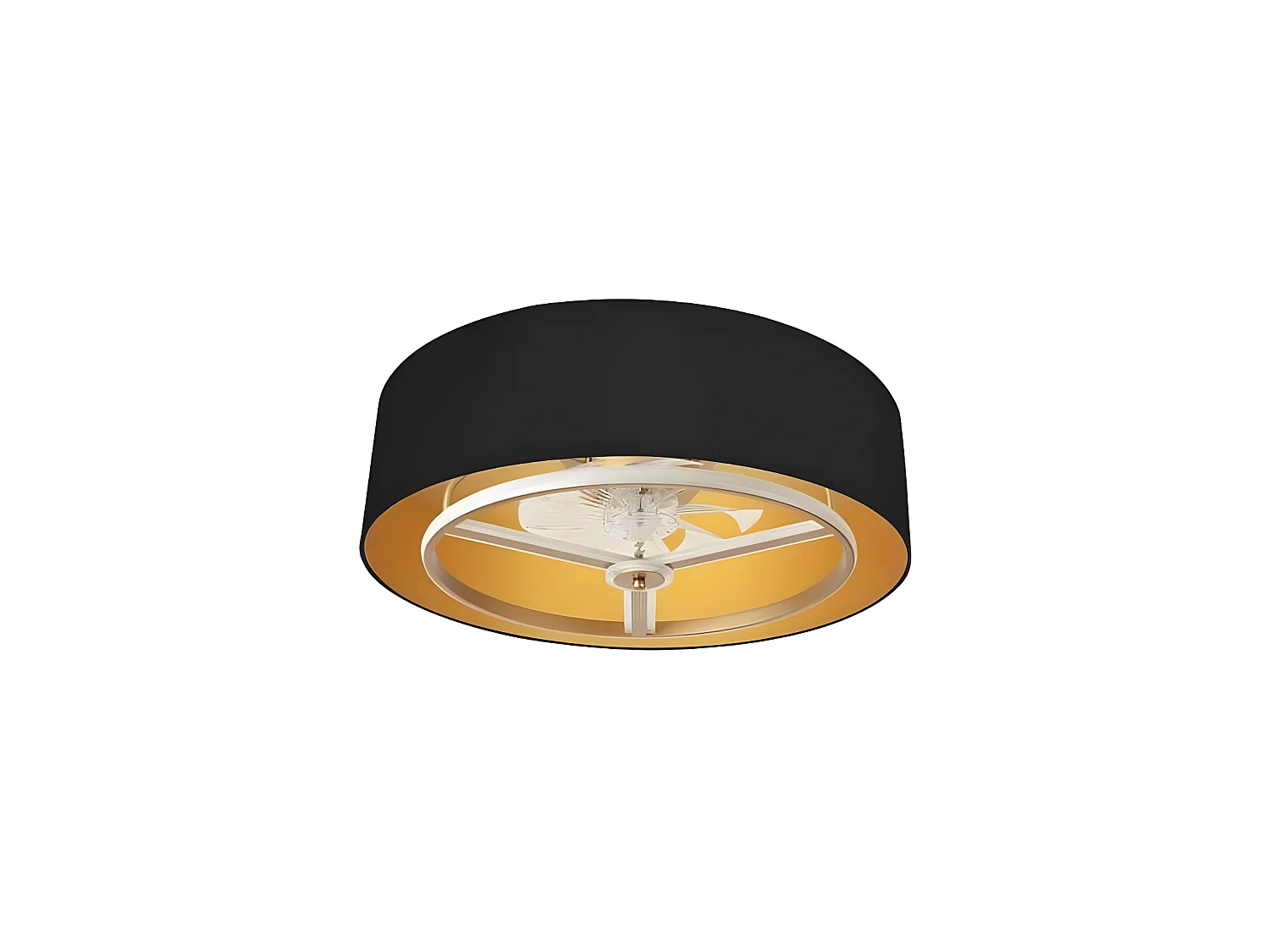 Ventilador Dc Anuska Negro Dorado Led 6 Velocidades 3 Colores