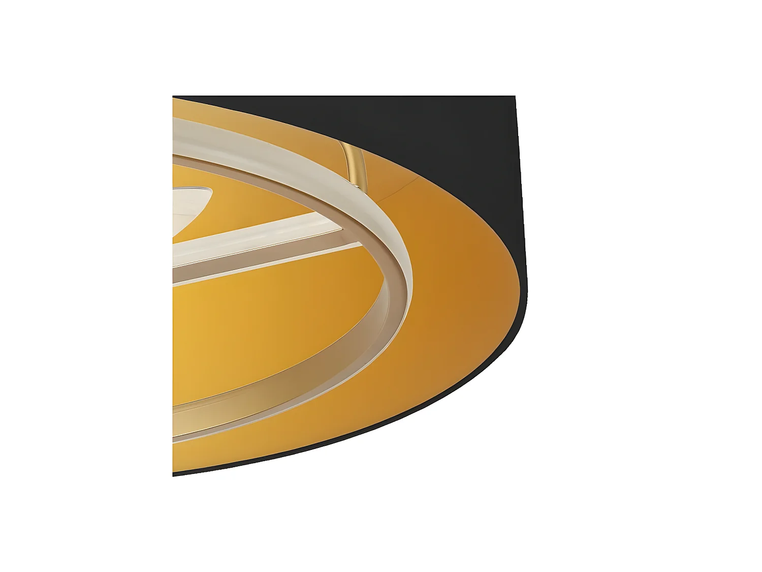 Ventilador Dc Anuska Negro Dorado Led 6 Velocidades 3 Colores