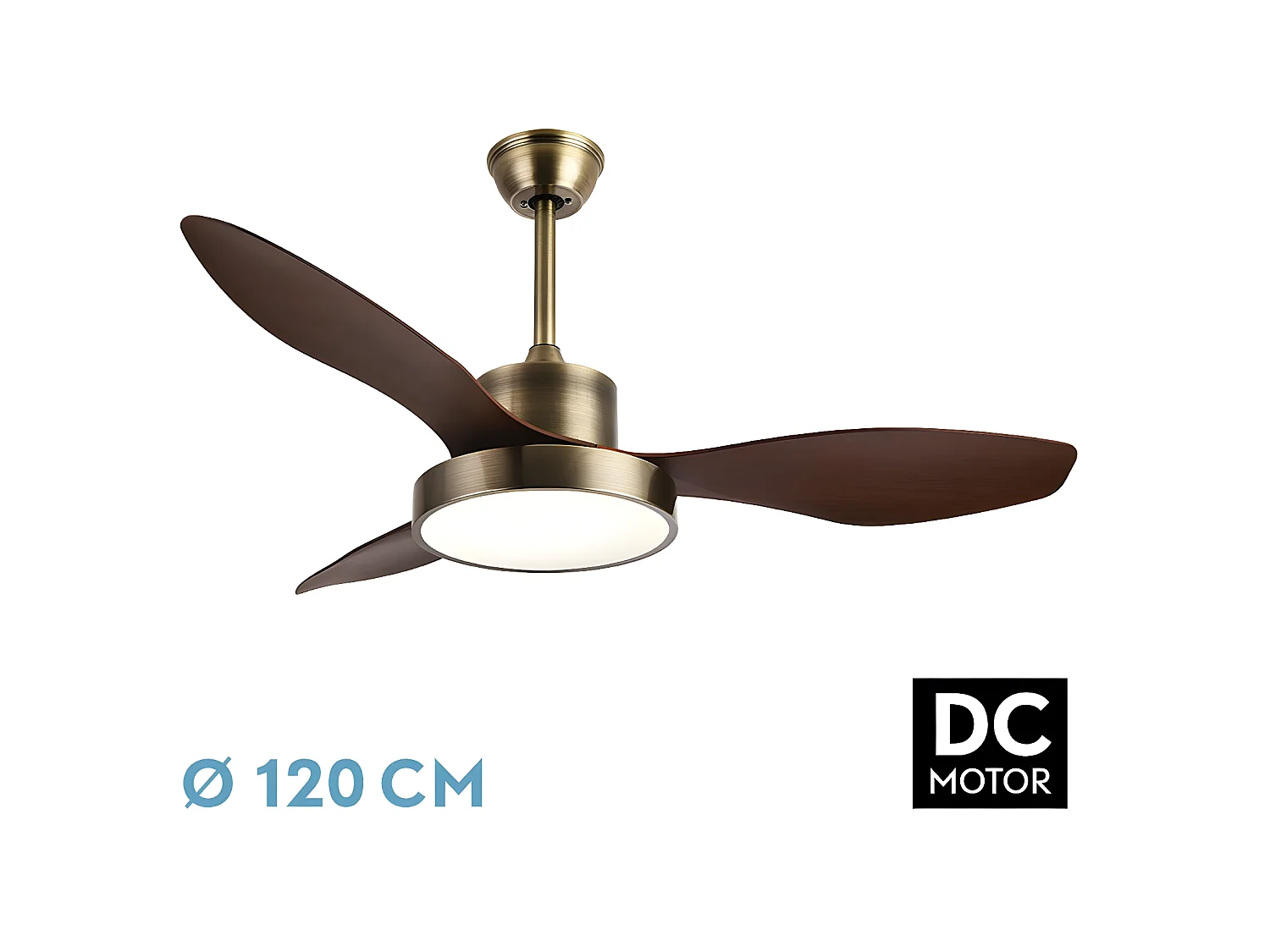 Ventilatore DC HAYATE L oro Led color memory e timer Fabrilamp