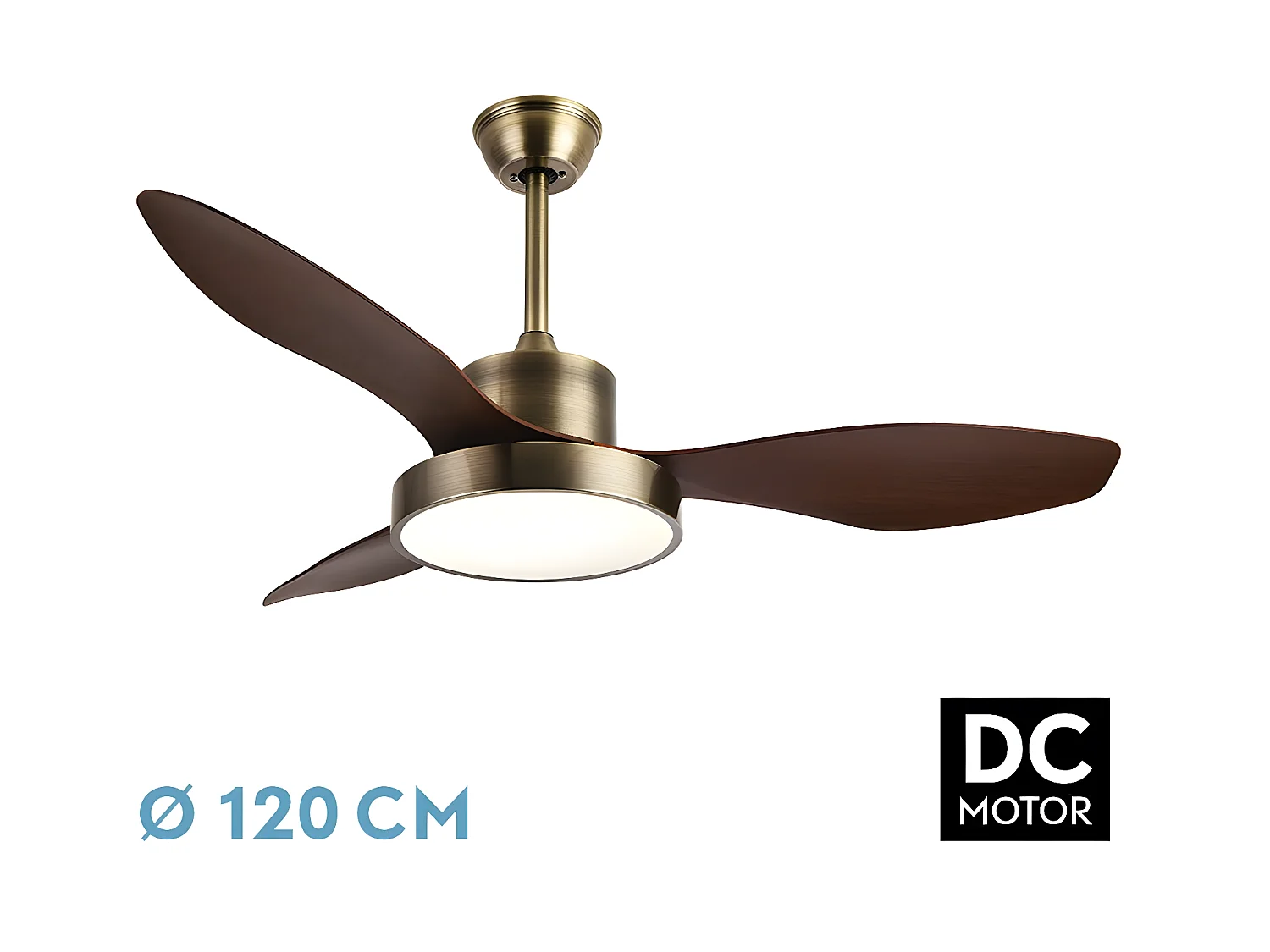 Ventilatore DC HAYATE L oro Led color memory e timer Fabrilamp