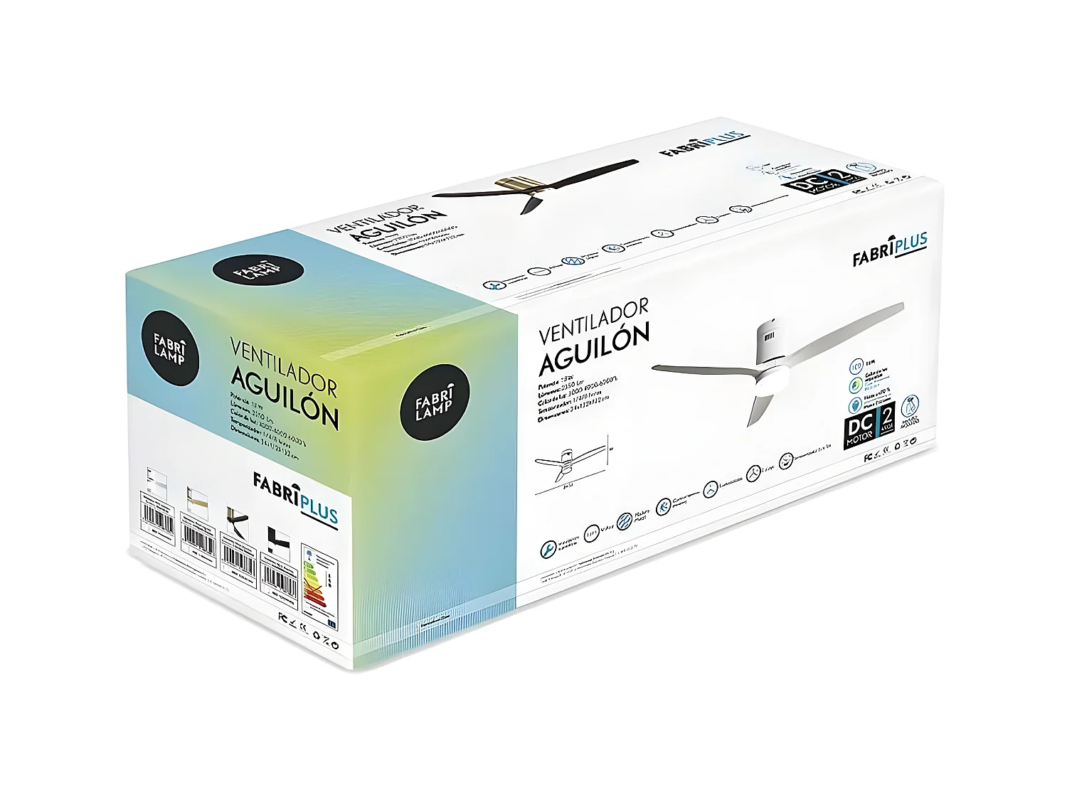 Ventilador Dc Aguilon Blanco Led Con Memoria De Color