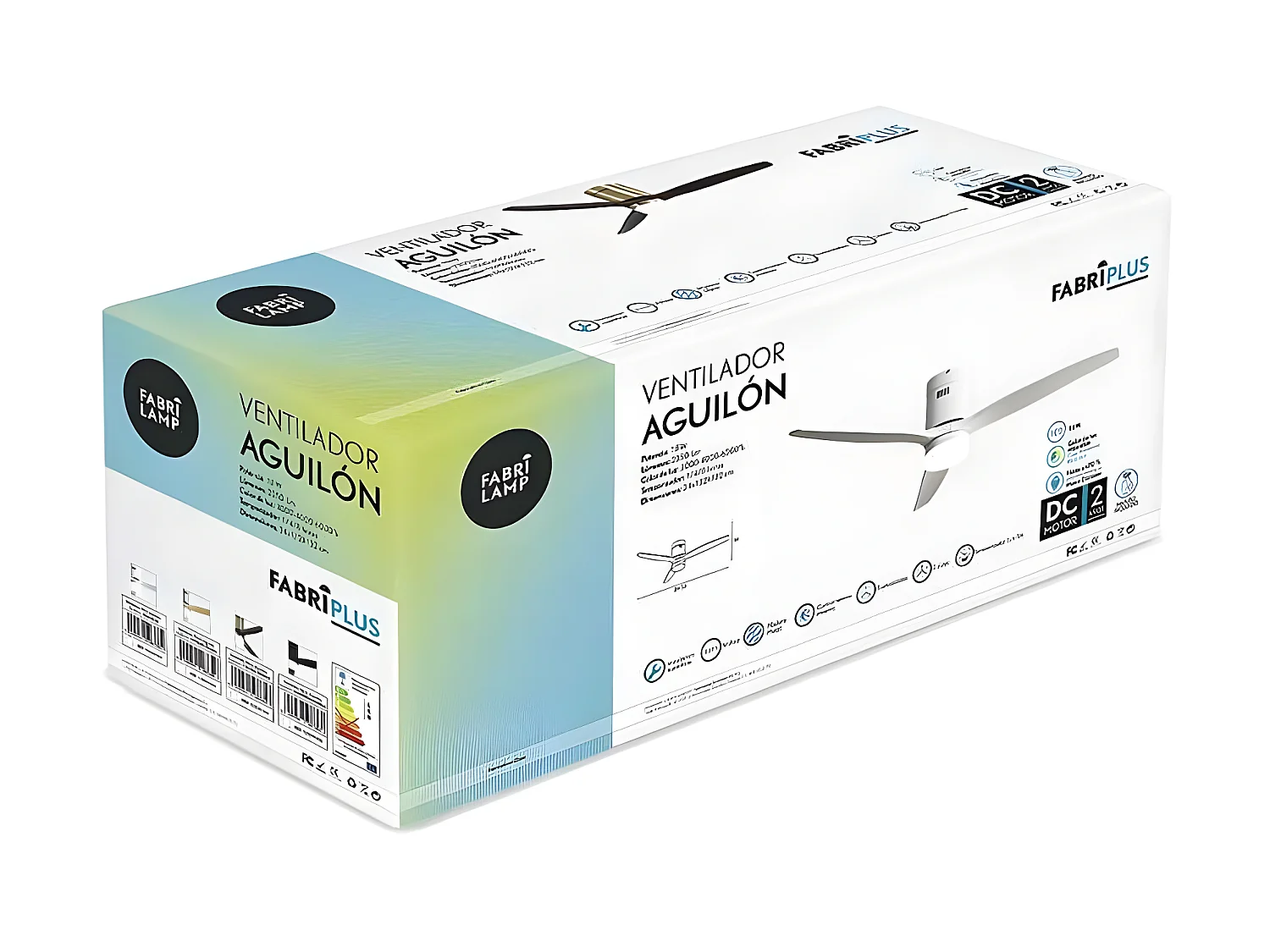 Fan DC AGUILON LED bianco con memoria a colori Fabrilamp