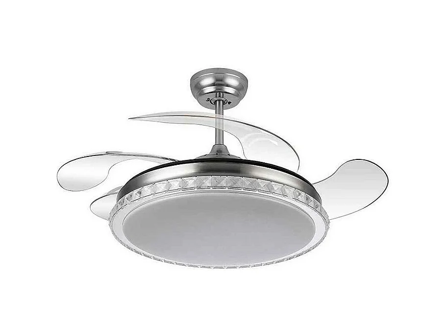 Ventilador Dc Biliku Niquel Led 72w Memoria De Color Y Temporizador