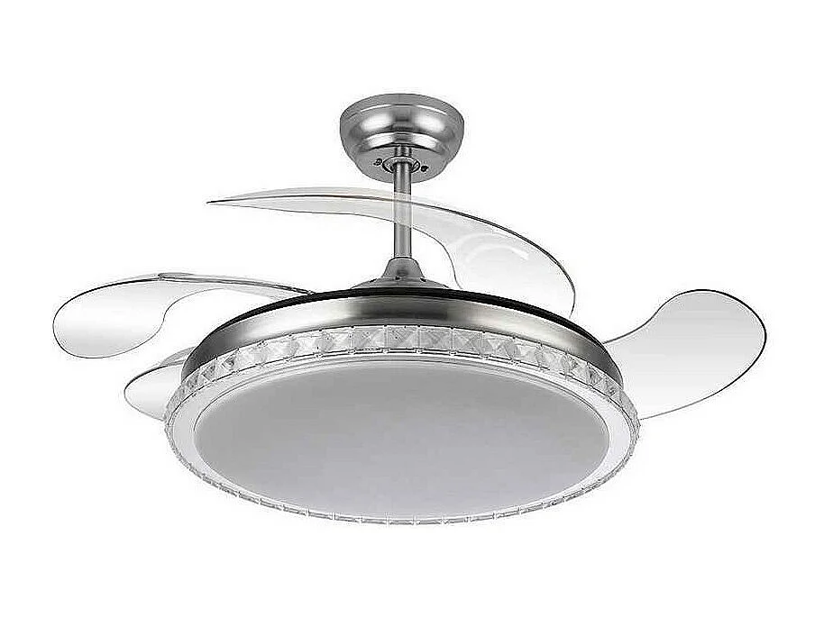 Ventilador Dc Biliku Niquel Led 72w Memoria De Color Y Temporizador