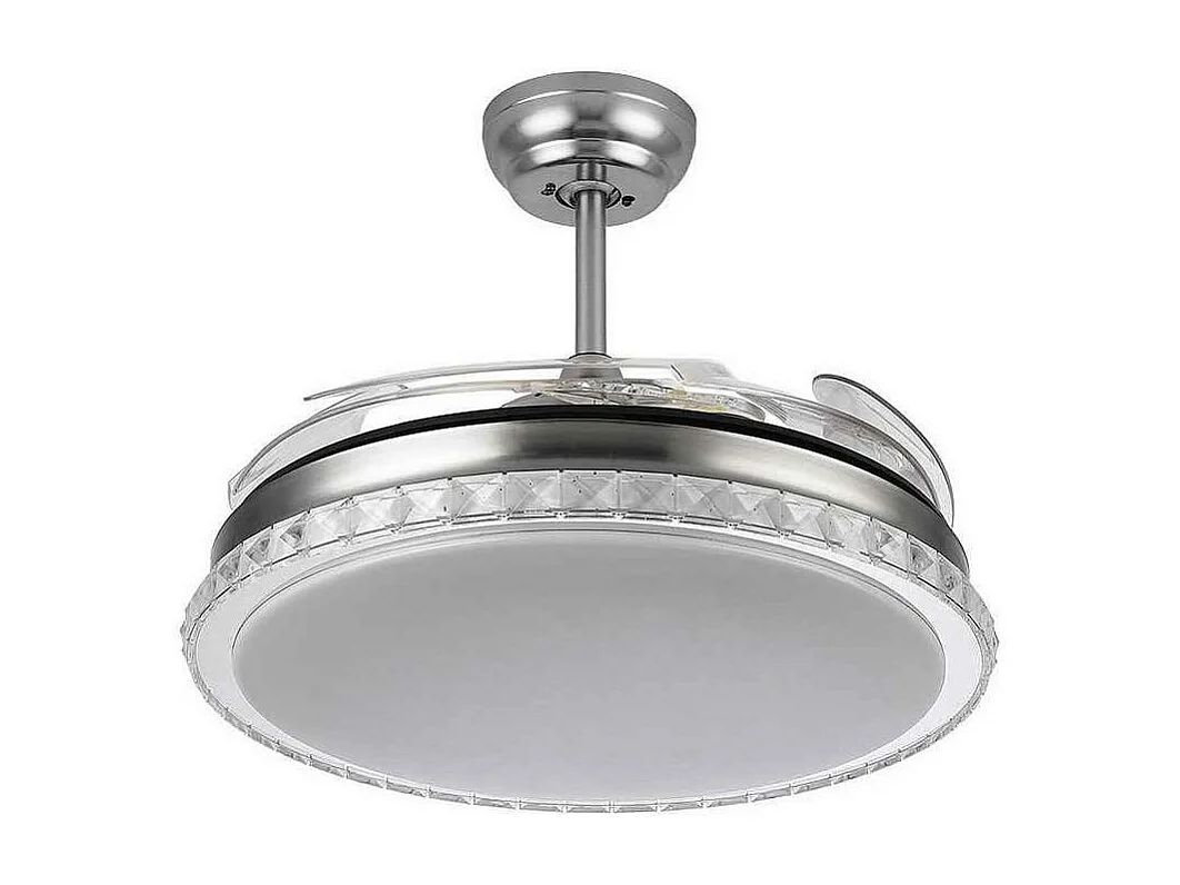 Ventilador Dc Biliku Niquel Led 72w Memoria De Color Y Temporizador