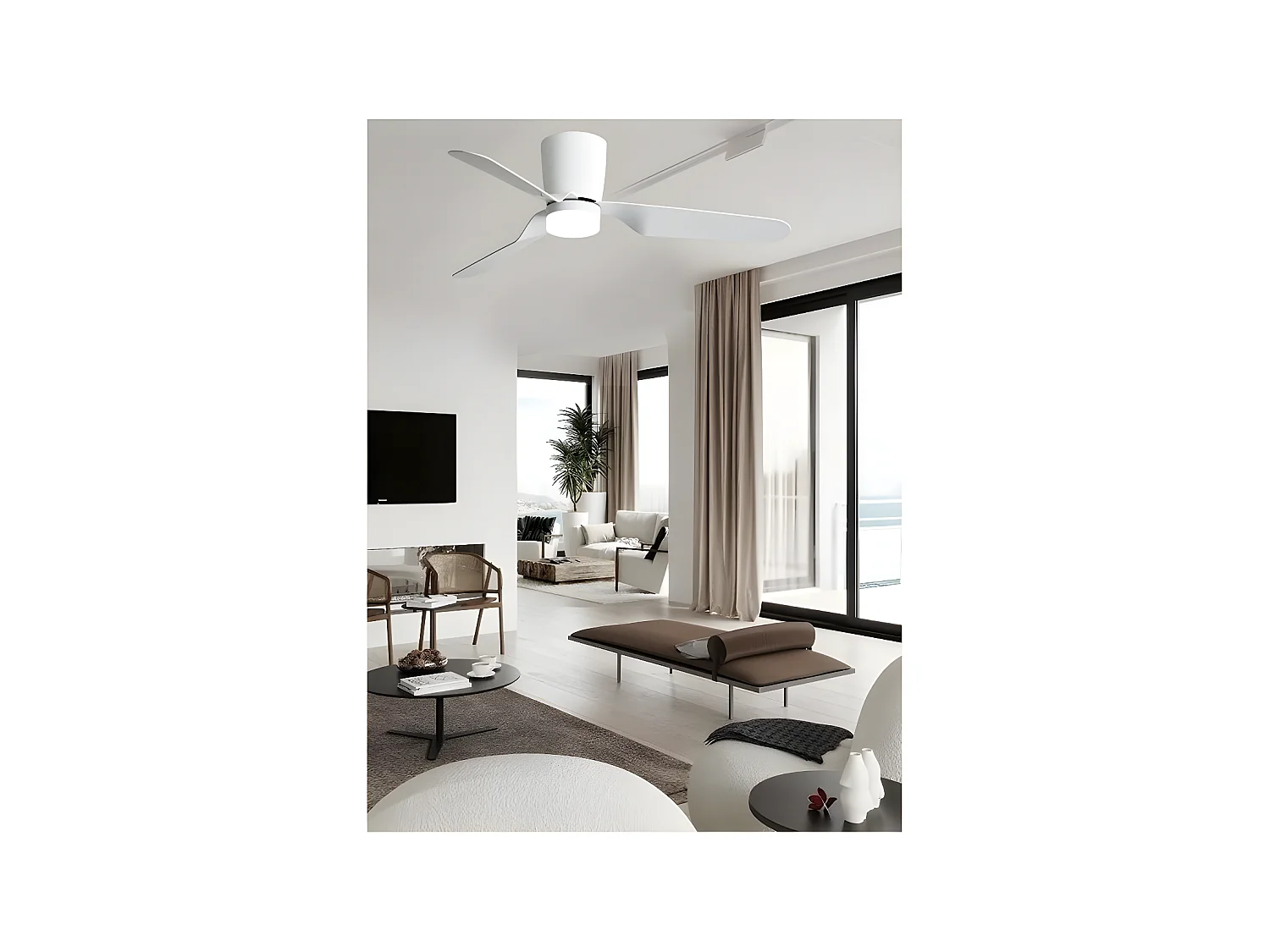 Ventilateur KOCHI DC LED blanche 3 températures et mémoire de couleur Fabrilamp