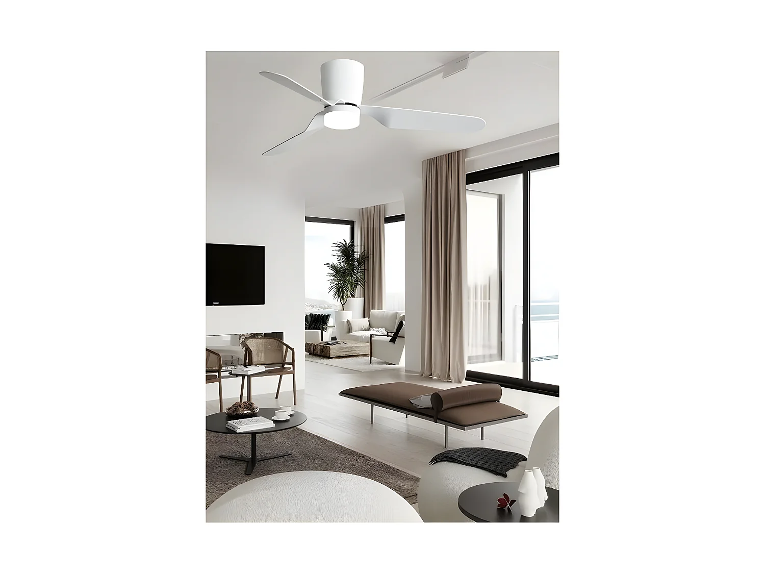 Ventilateur KOCHI DC LED blanche 3 températures et mémoire de couleur Fabrilamp