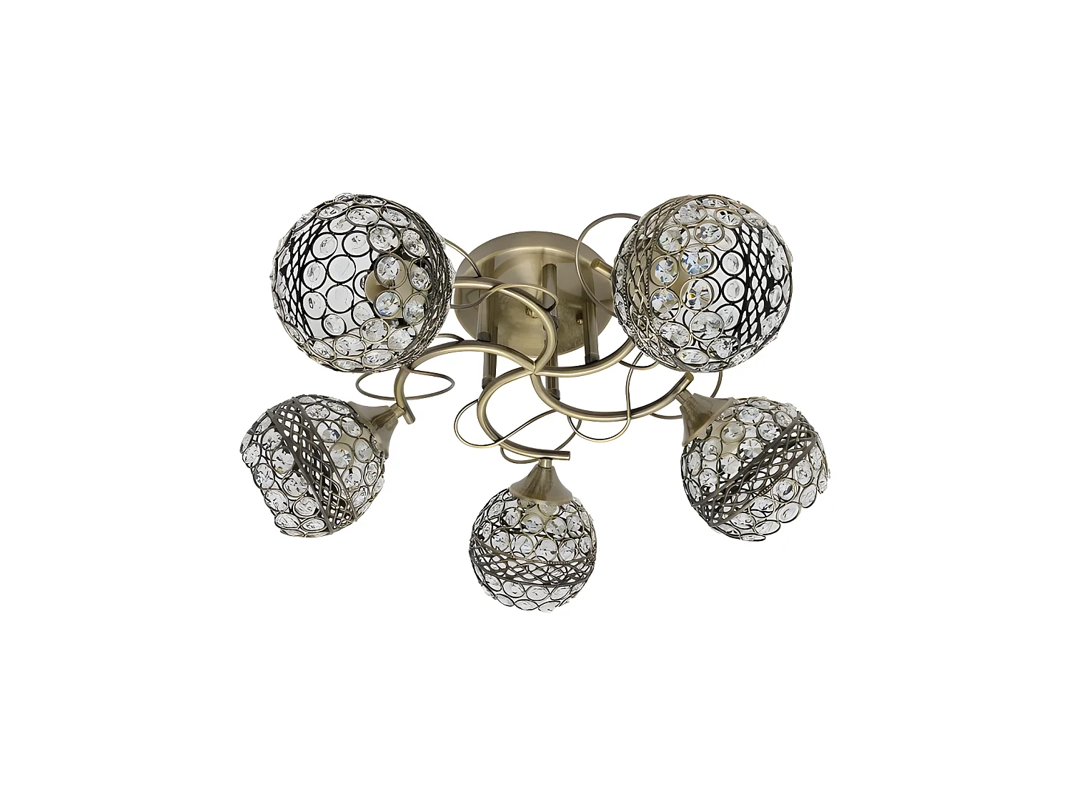 Lampe avec 5 tulipes de tasses en verre modèle LALIBELA FABRILAMP