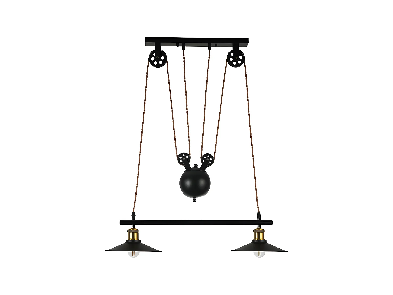 Lampe linéaire TRIGUERO avec 2 lumières avec système de poulie FABRILAMP