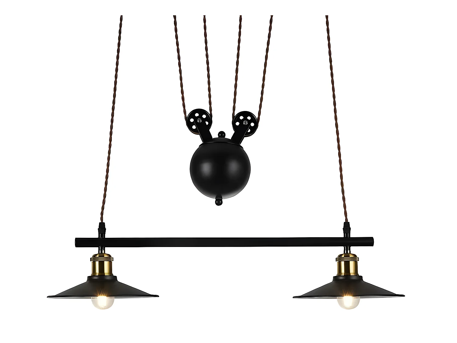 Lampe linéaire TRIGUERO avec 2 lumières avec système de poulie FABRILAMP