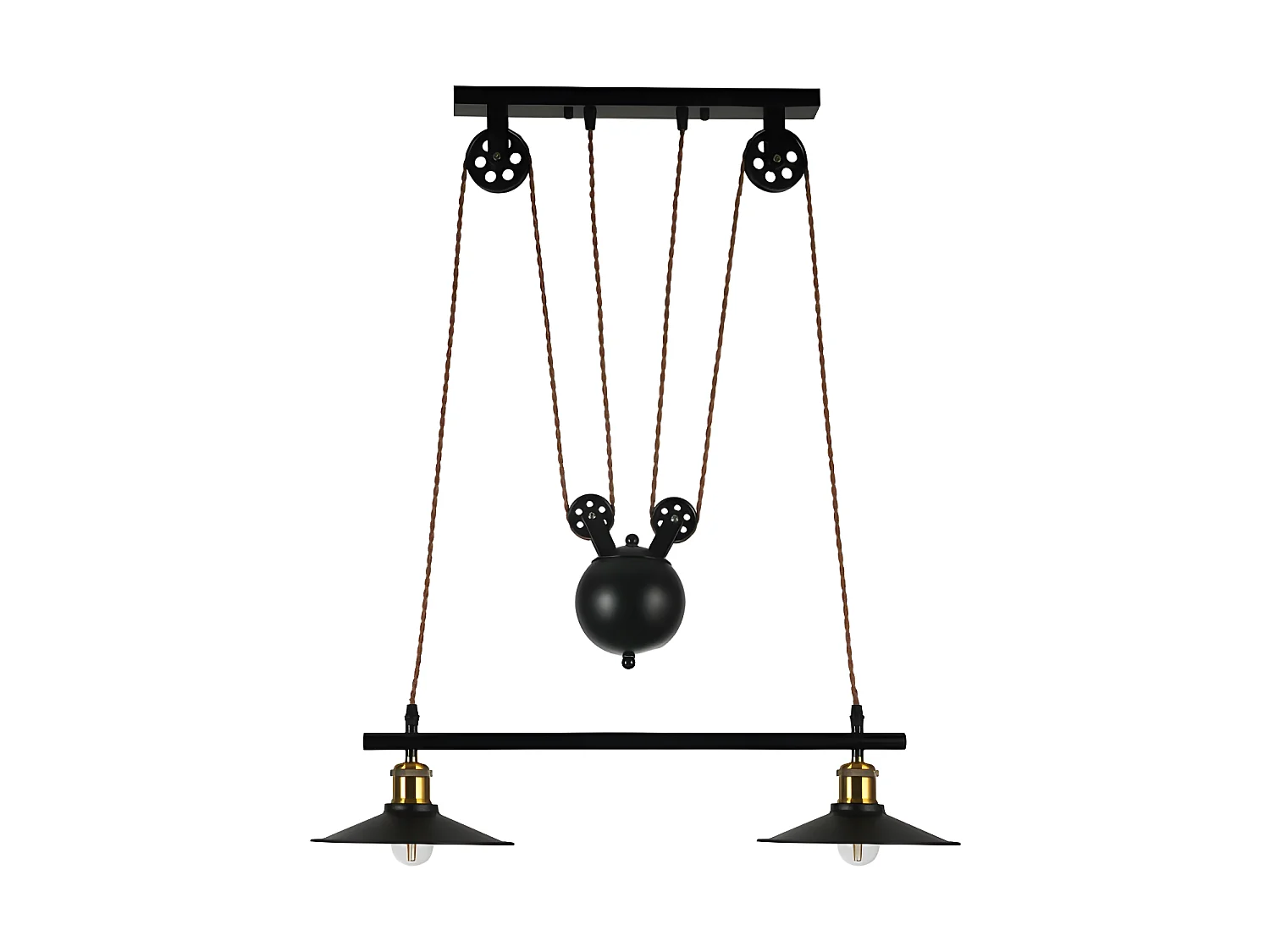 Lampe linéaire TRIGUERO avec 2 lumières avec système de poulie FABRILAMP