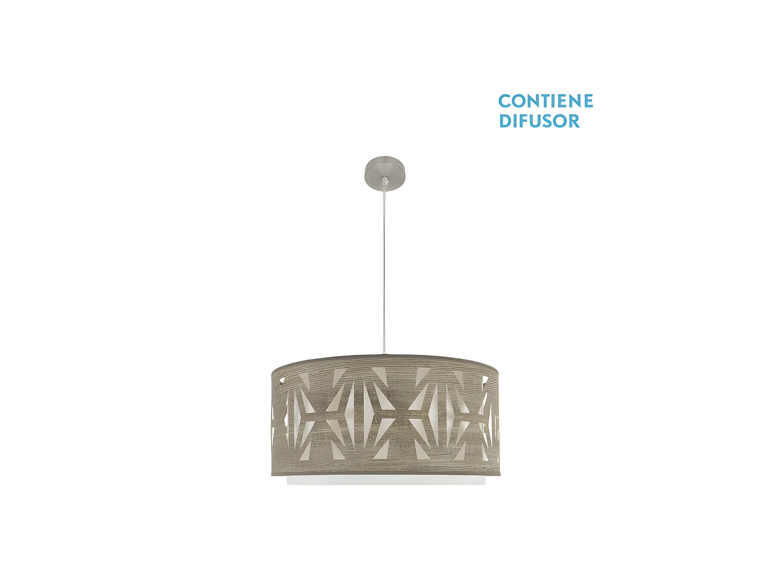 Colgante De Color Madera Gris/niquel Modelo Katerina  Regulable