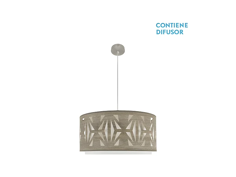 Plafonnier en bois Gris / Nickel modèle Katerina FABRILAMP réglable