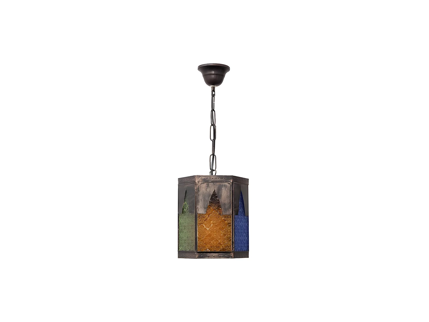 Lampe artisanale Meknes 1xe27 multicolore Regx16,5d Hexagonale de FABRILAMP.