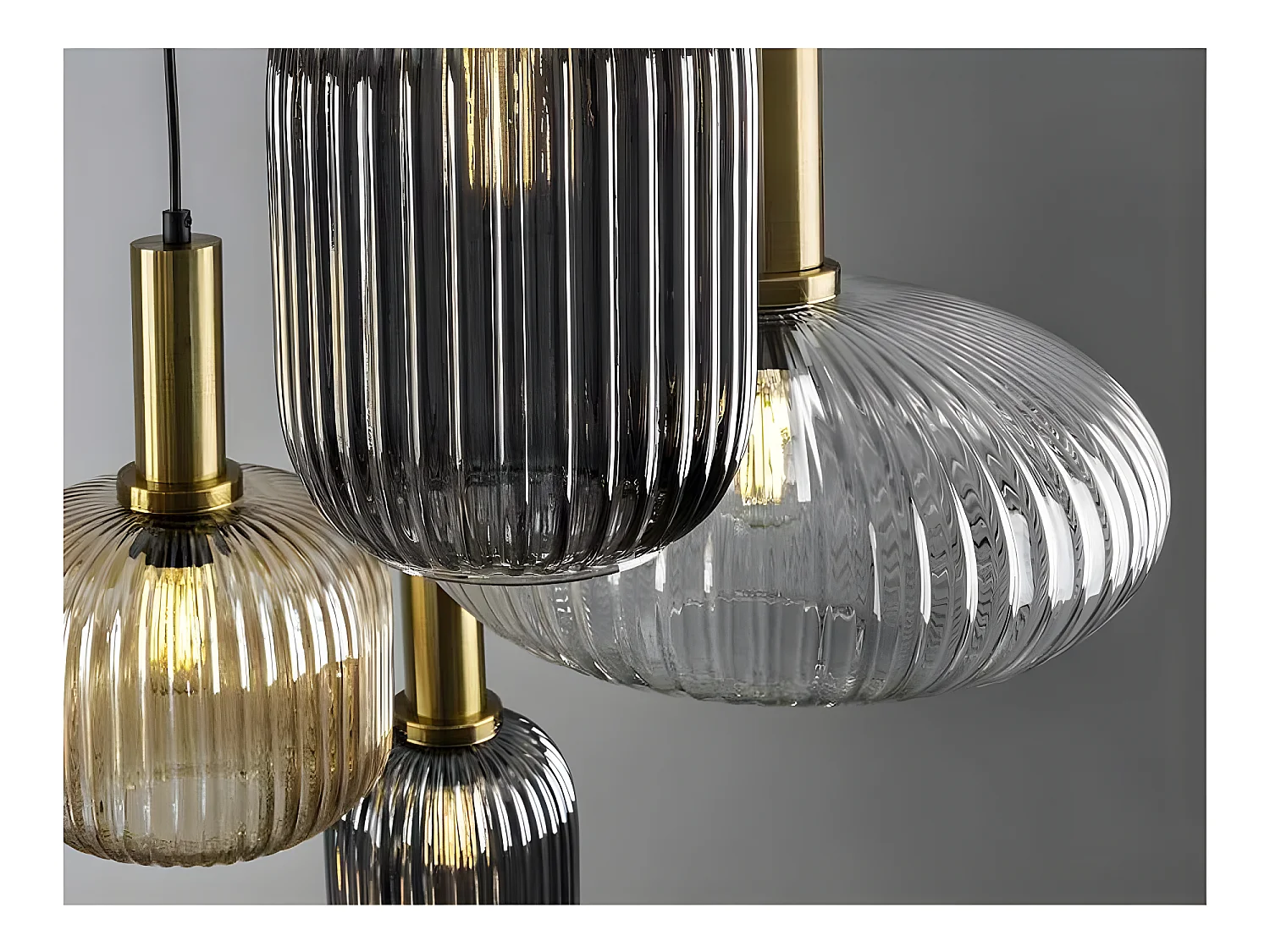 Lampara Circular  Dimable De 4 Colgantes Norma Negra Schuller