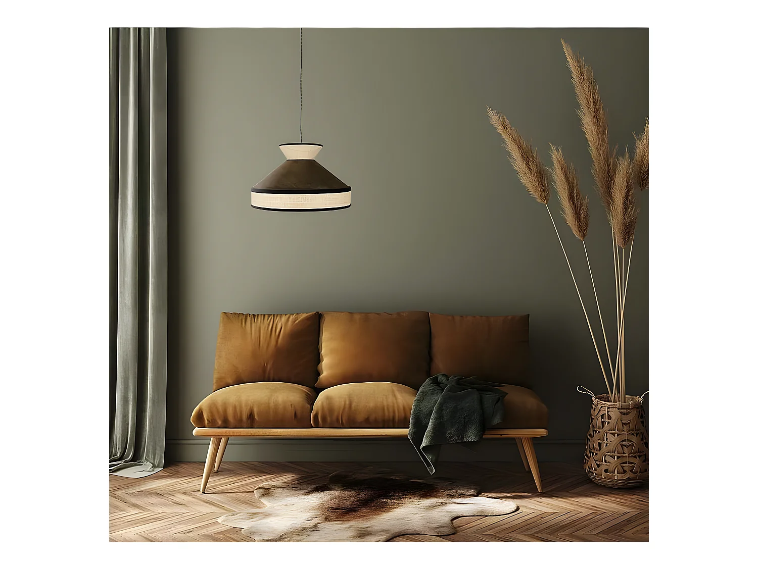 Plafonnier série Fabrizio en marron D'UN FABRILAMPCLAIR