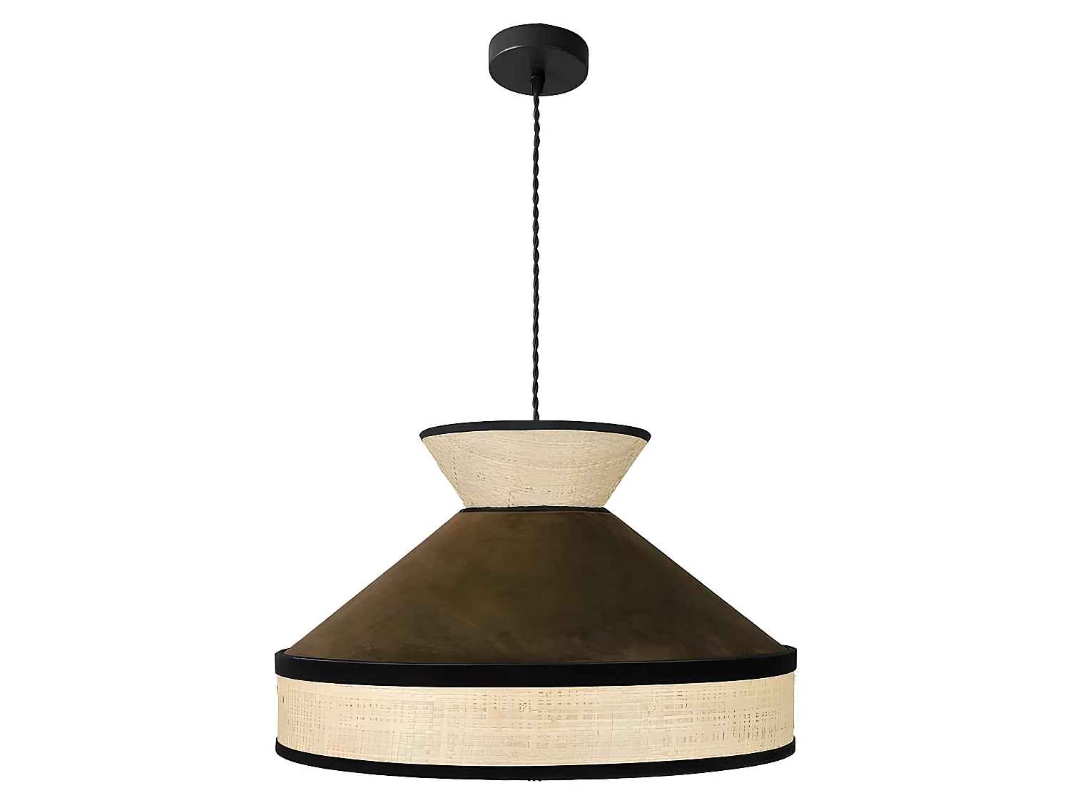 Plafonnier série Fabrizio en marron D'UN FABRILAMPCLAIR