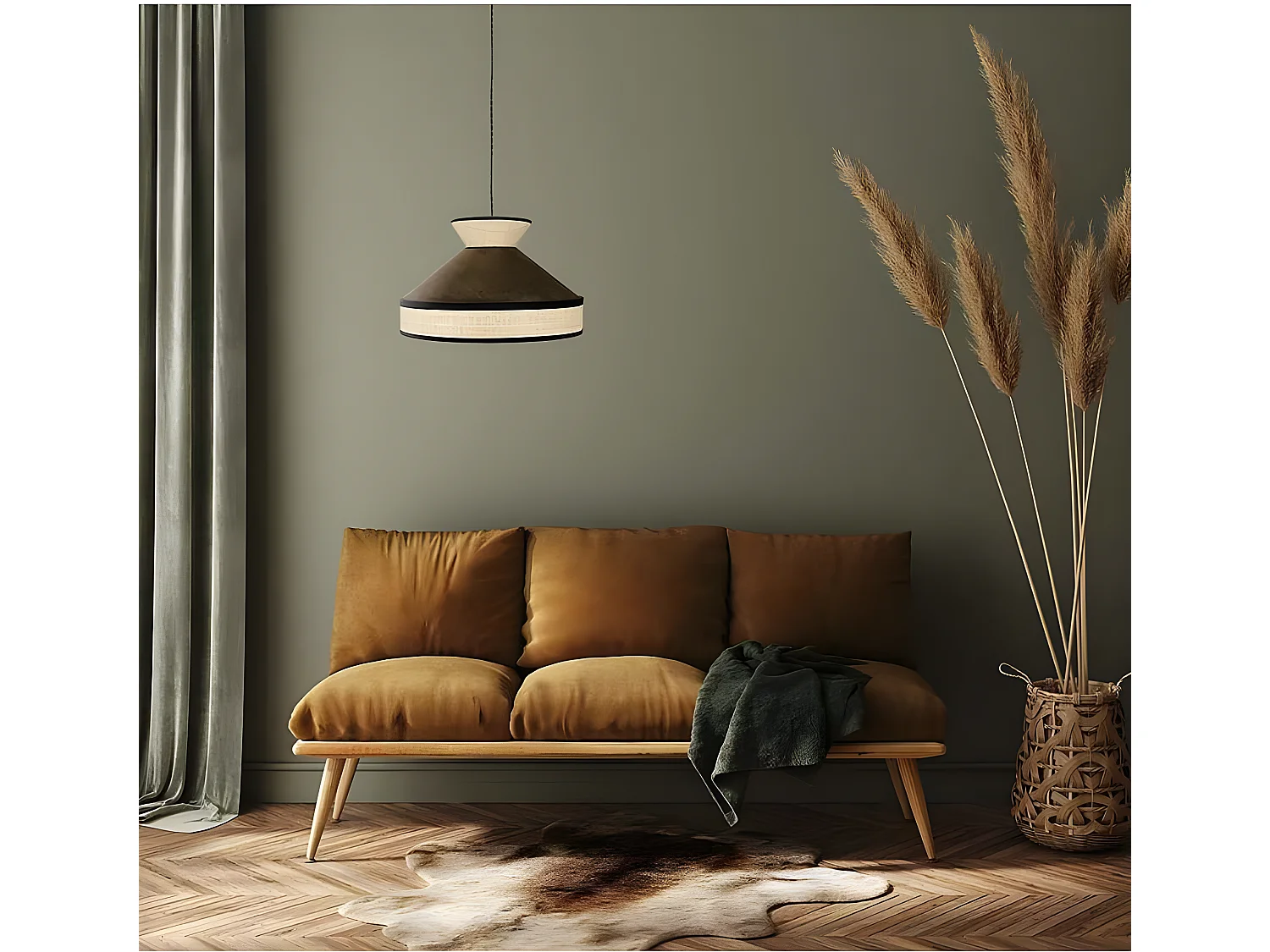 Plafonnier série Fabrizio en marron D'UN FABRILAMPCLAIR