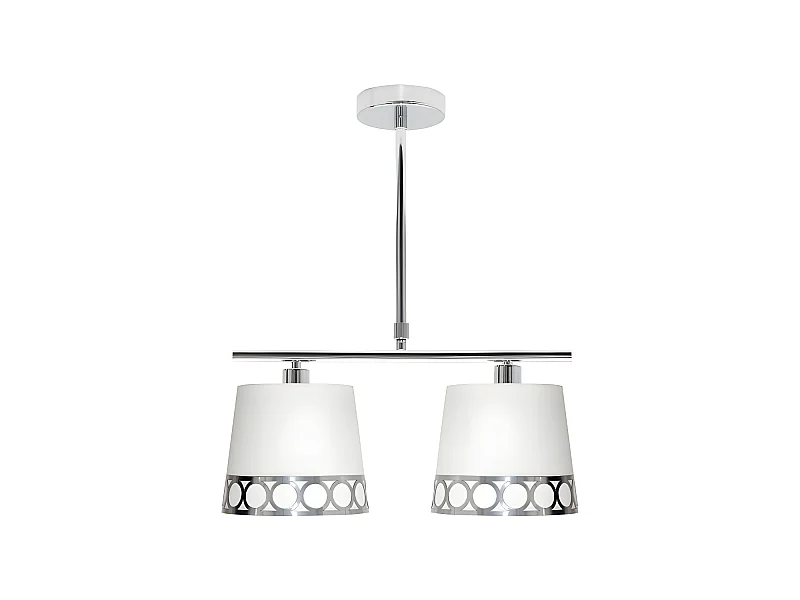 Lampe à 2 lampes modèle Dalia finition Blanc et argenté FABRILAMP
