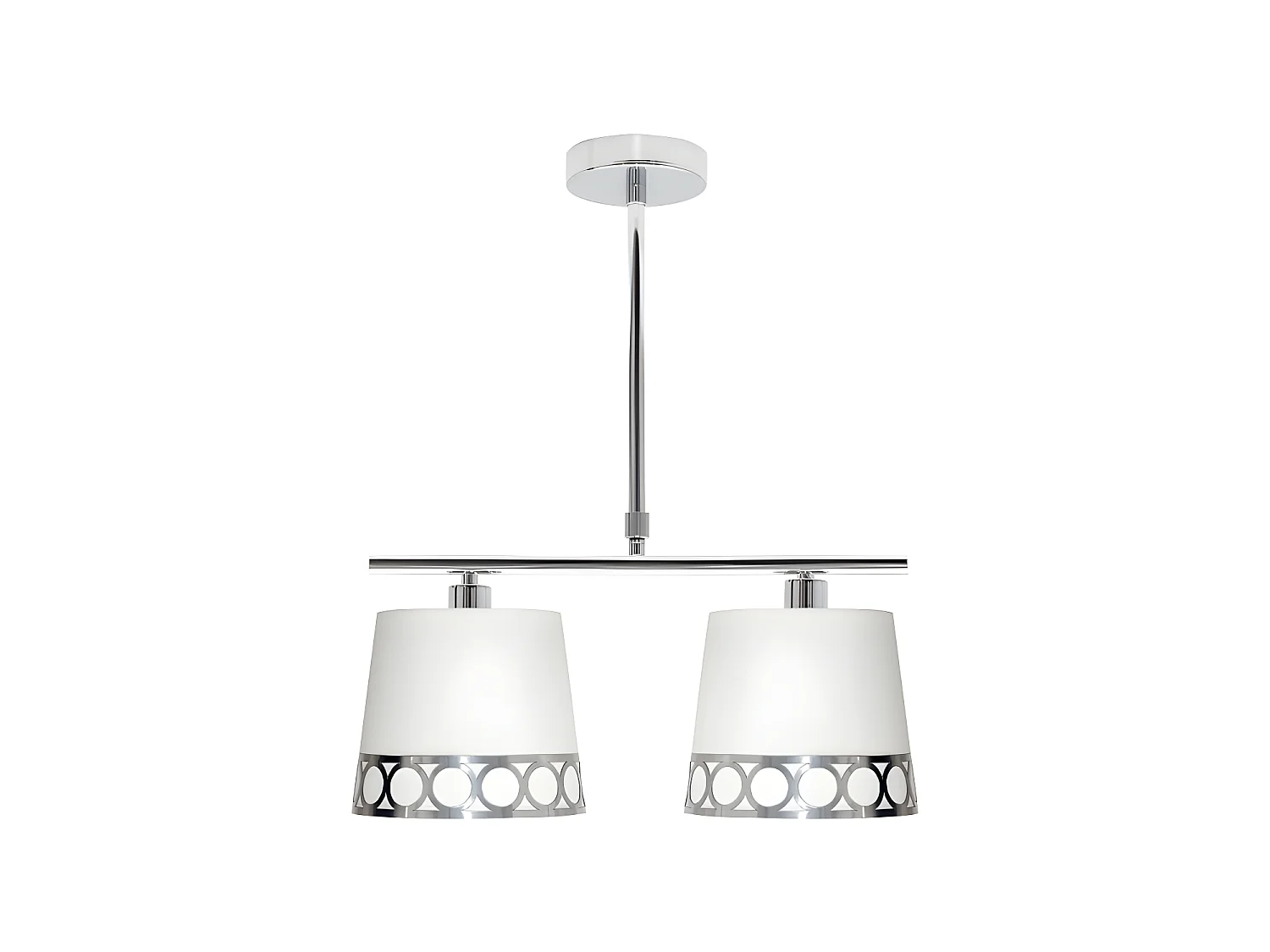 Lampe à 2 lampes modèle Dalia finition Blanc et argenté FABRILAMP
