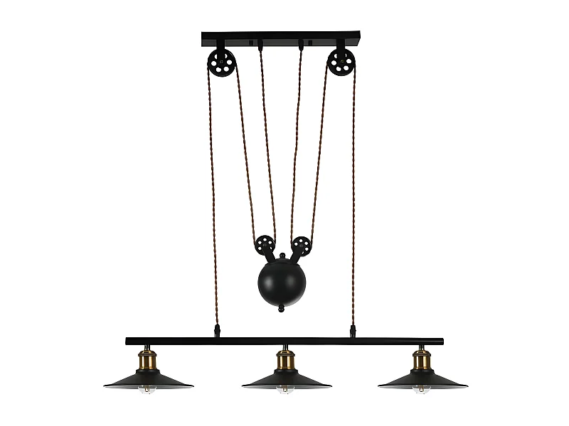 Lampada lineare con pulegge modello TRIGUERO a 3 luci FABRILAMP