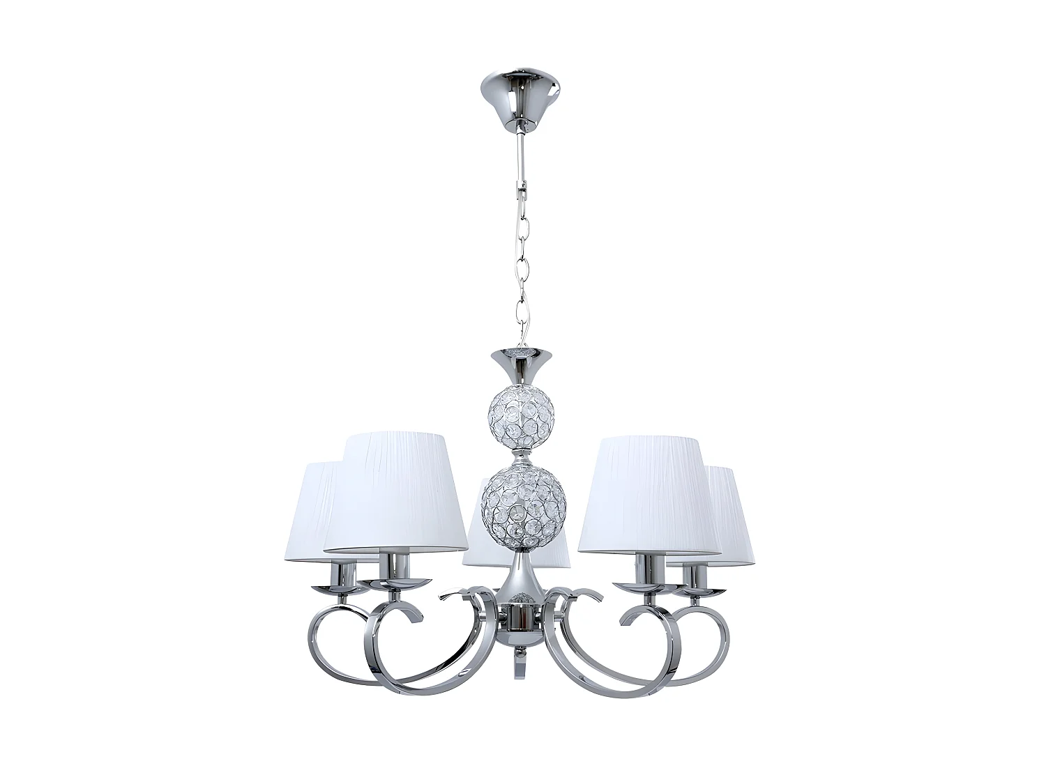 Lampe avec écrans 5 lumières ORDOÑEZ Chrome FABRILAMP