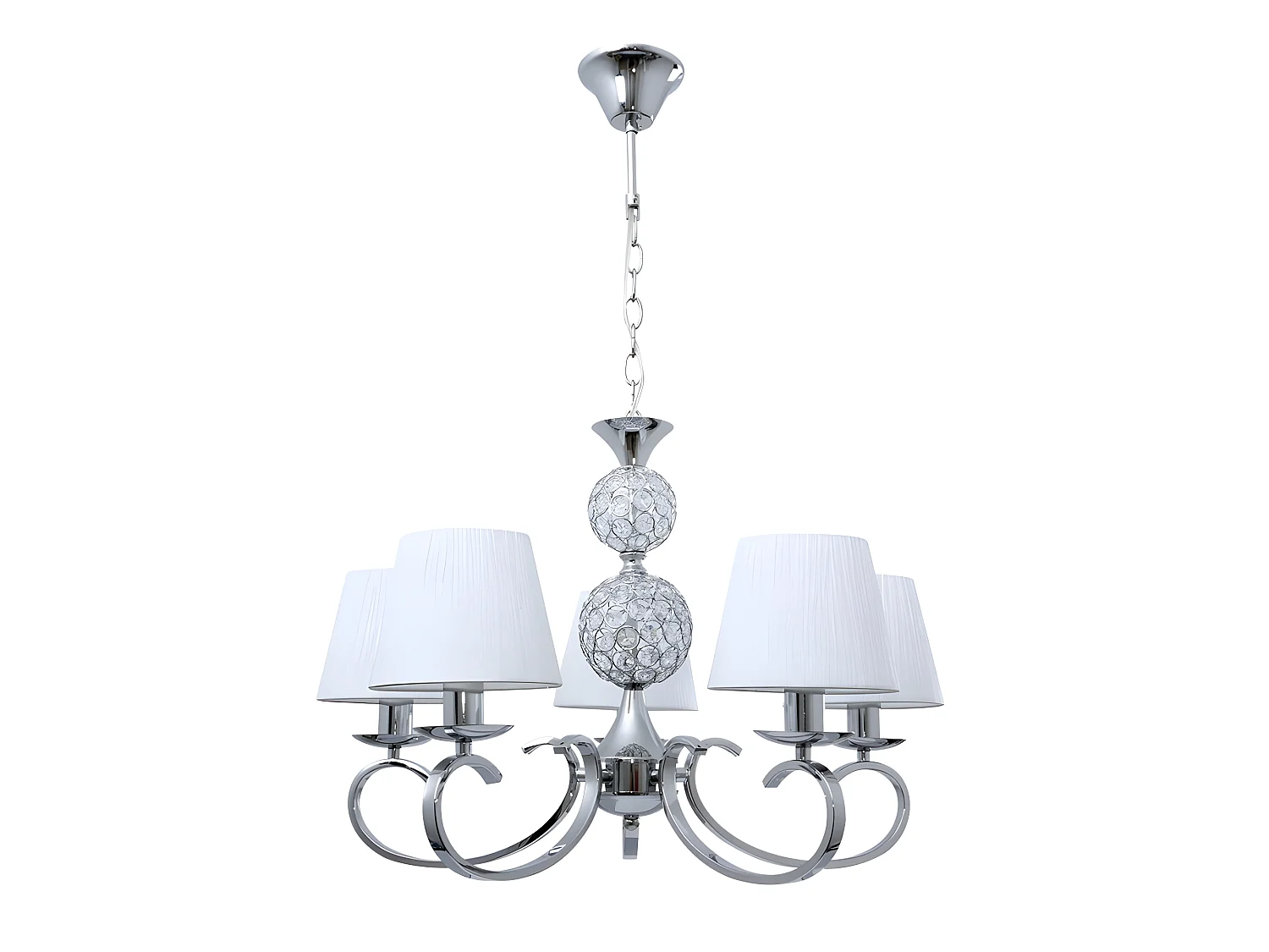 Lampe avec écrans 5 lumières ORDOÑEZ Chrome FABRILAMP