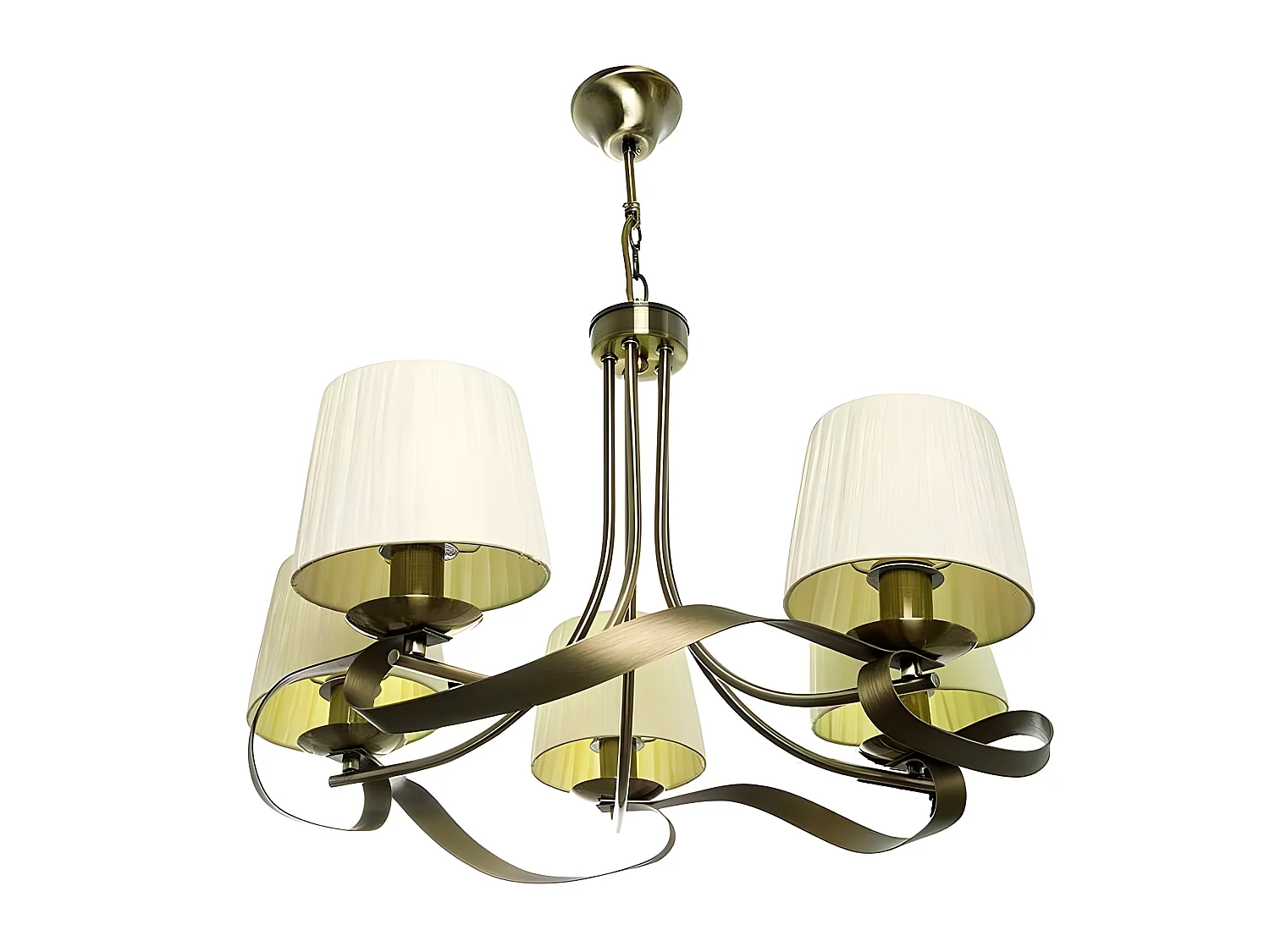 Lampe de 5 abat-jour beige modèle Baeza FABRILAMP