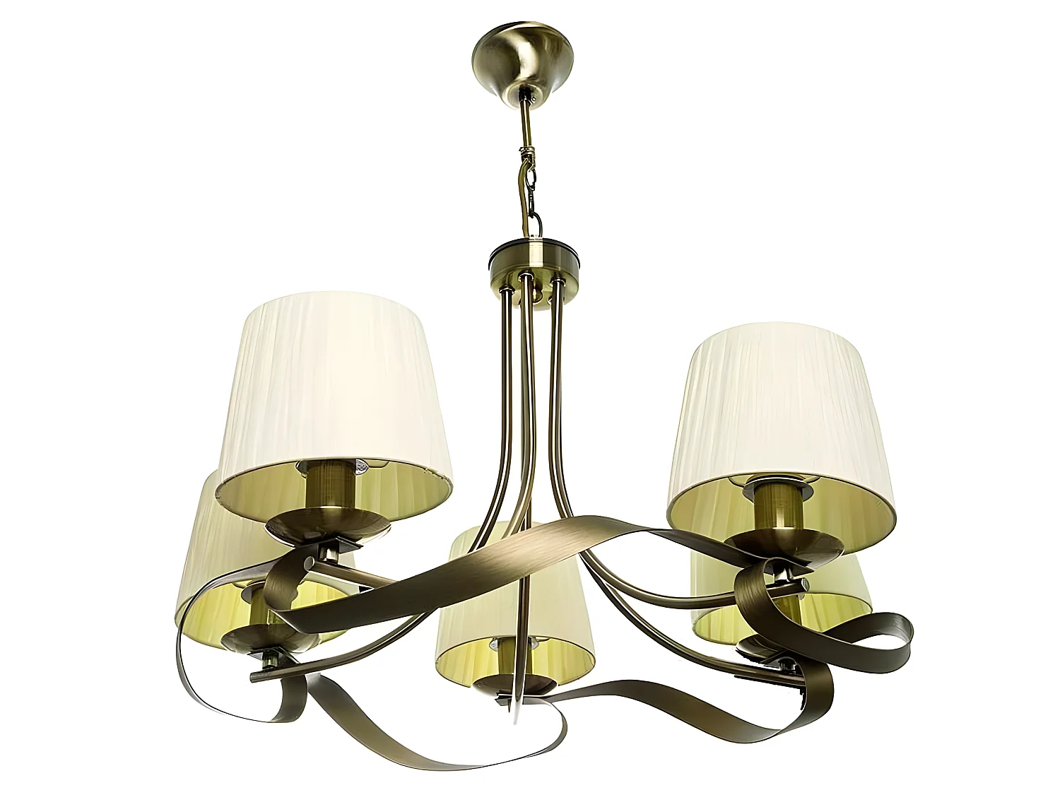 Lampe de 5 abat-jour beige modèle Baeza FABRILAMP