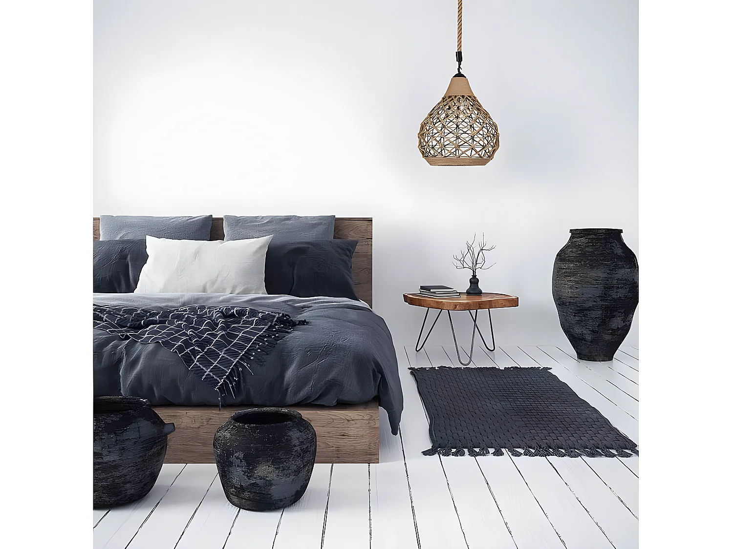 Plafonnier naturel modèle JUTE Corde 32 Cm FABRILAMP