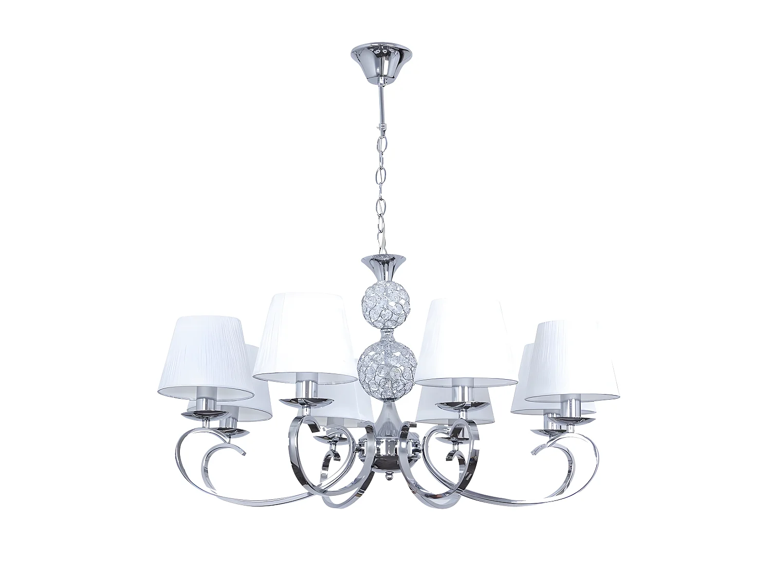 Lampe 8 L. avec écrans modèle Ordoñez Chrome FABRILAMP