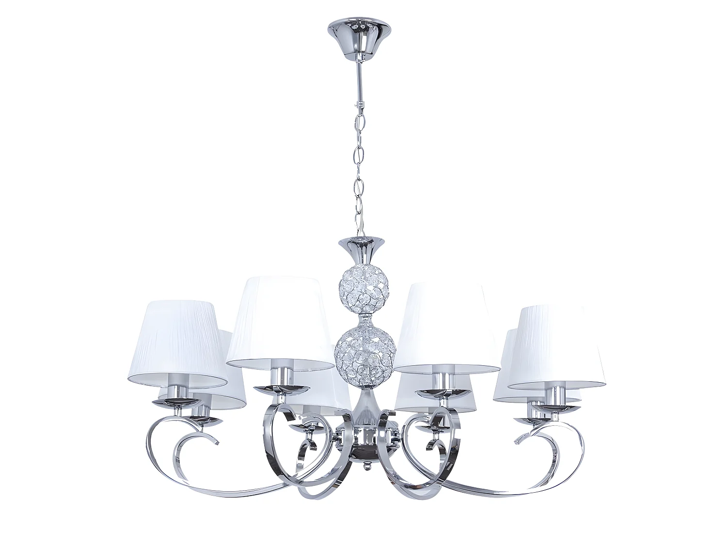 Lampe 8 L. avec écrans modèle Ordoñez Chrome FABRILAMP