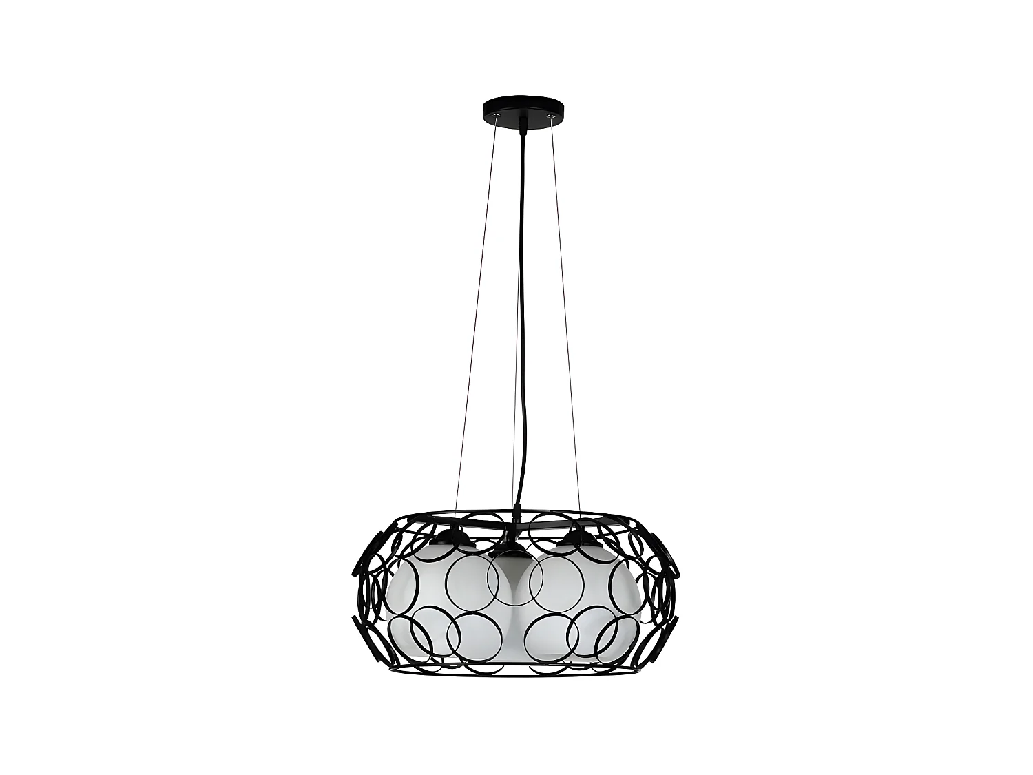 Colgante Grande De 3 Luces Modelo Peregrino Con Tulipas Esfericas