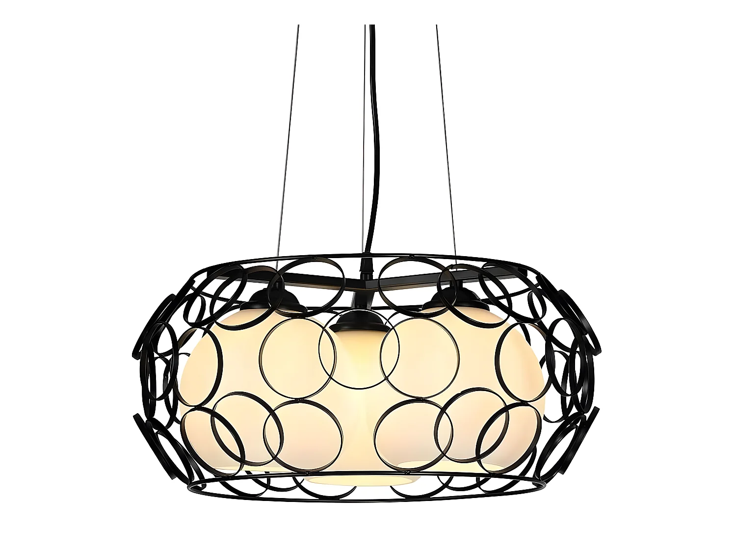 Colgante Grande De 3 Luces Modelo Peregrino Con Tulipas Esfericas