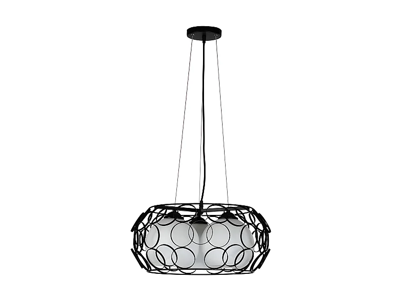 Grand pendentif de 3 lumières modèle PEREGRINO avec tulipes sphériques FABRILAMP