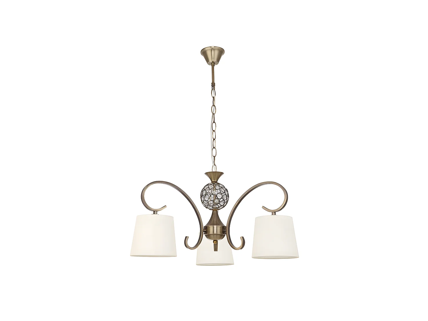 Lampe 3 lumières BOGOTA Cuir Beig Ecran FABRILAMP