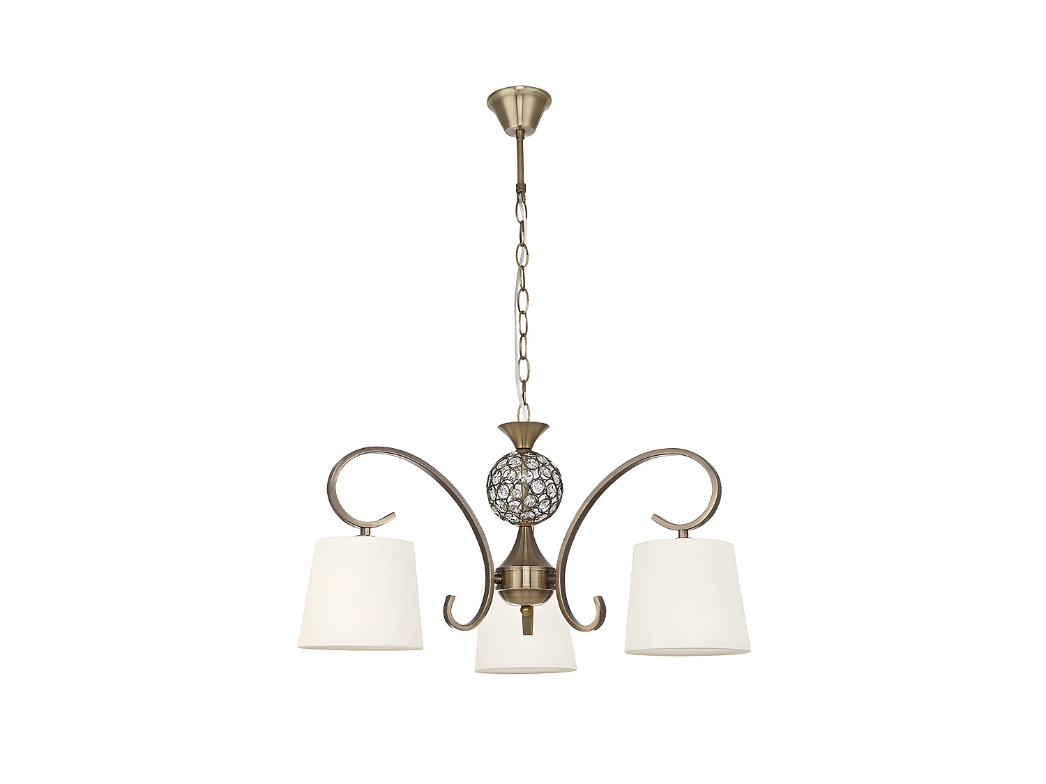 Lampe 3 lumières BOGOTA Cuir Beig Ecran FABRILAMP