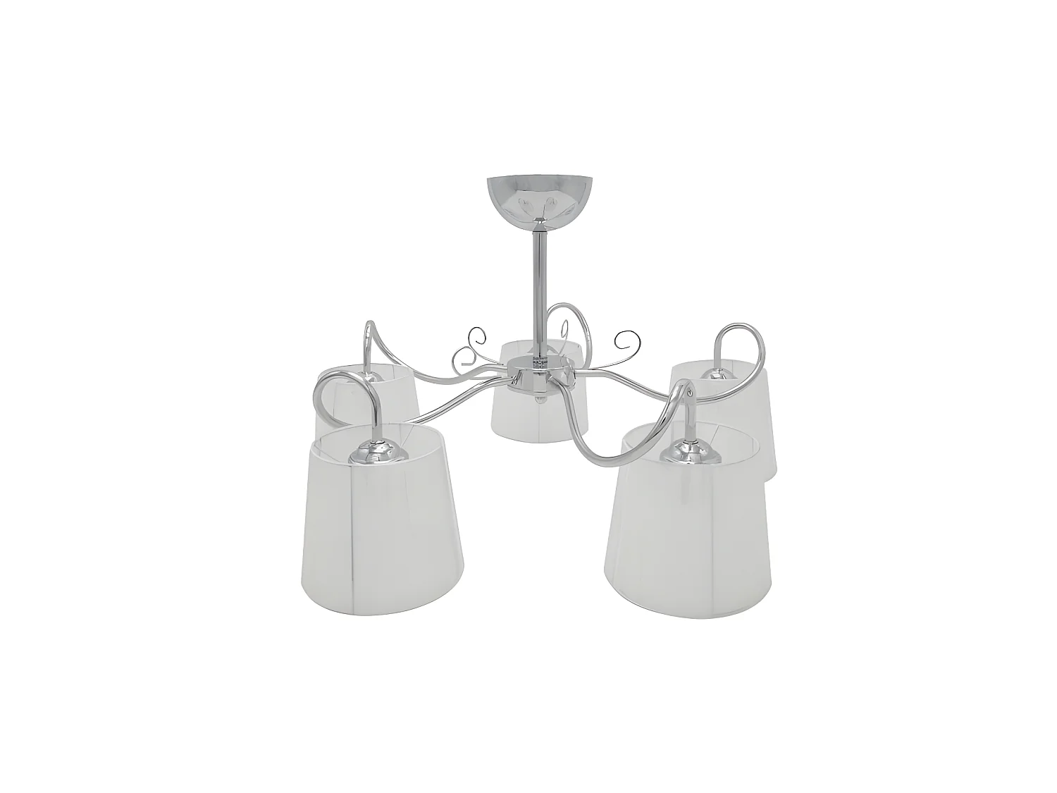 Lampe chromée Cuzco avec écran blanc 5xe14 FABRILAMP