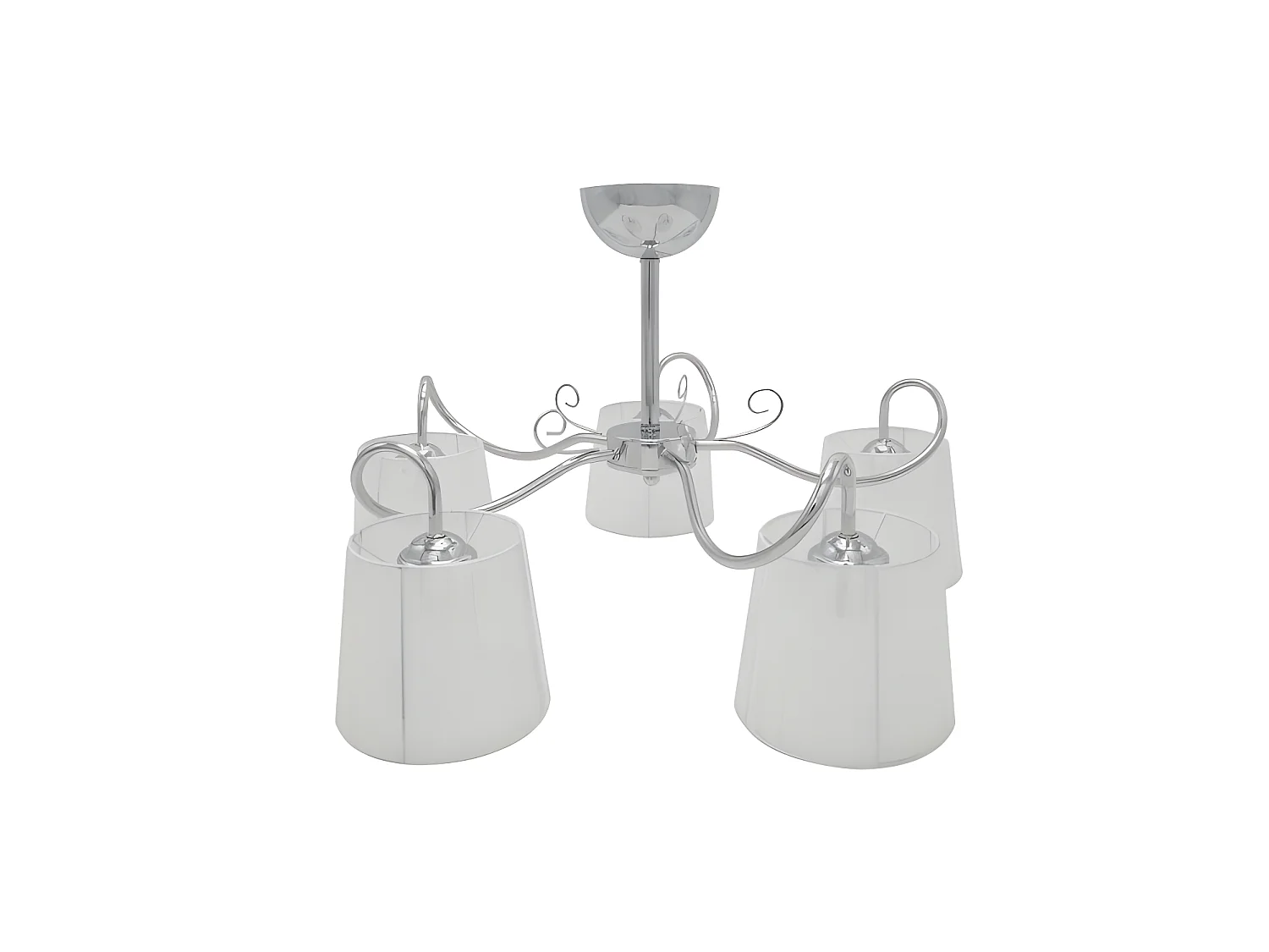 Lampe chromée Cuzco avec écran blanc 5xe14 FABRILAMP