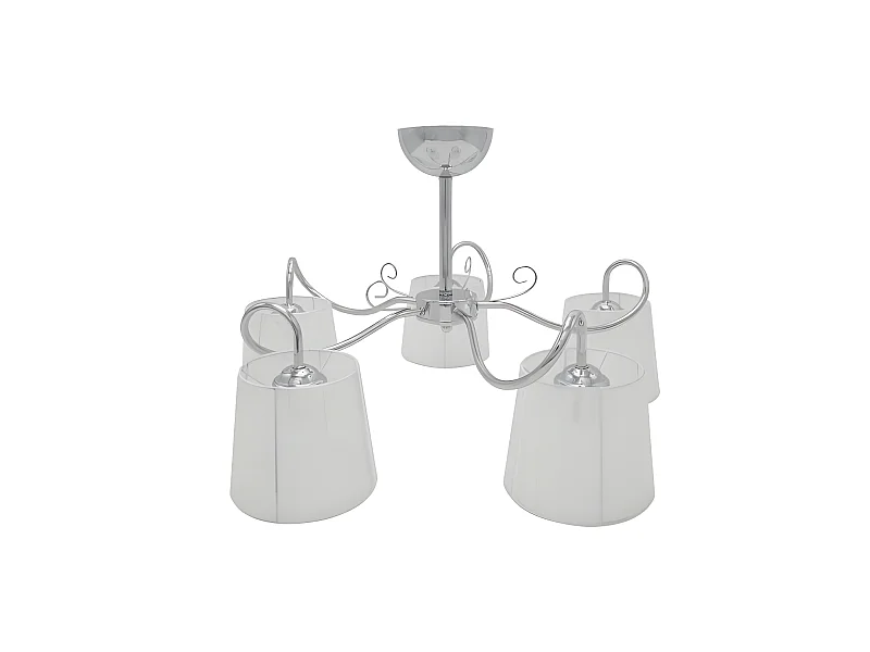 Lampe chromée Cuzco avec écran blanc 5xe14 FABRILAMP