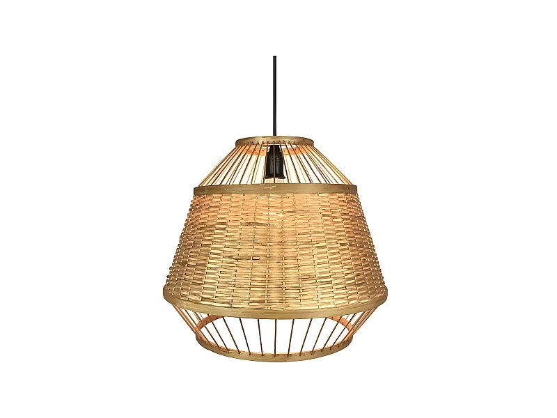 Colgante De Bambu  Modelo Croton1xe27  Acabado Marron Regx41d